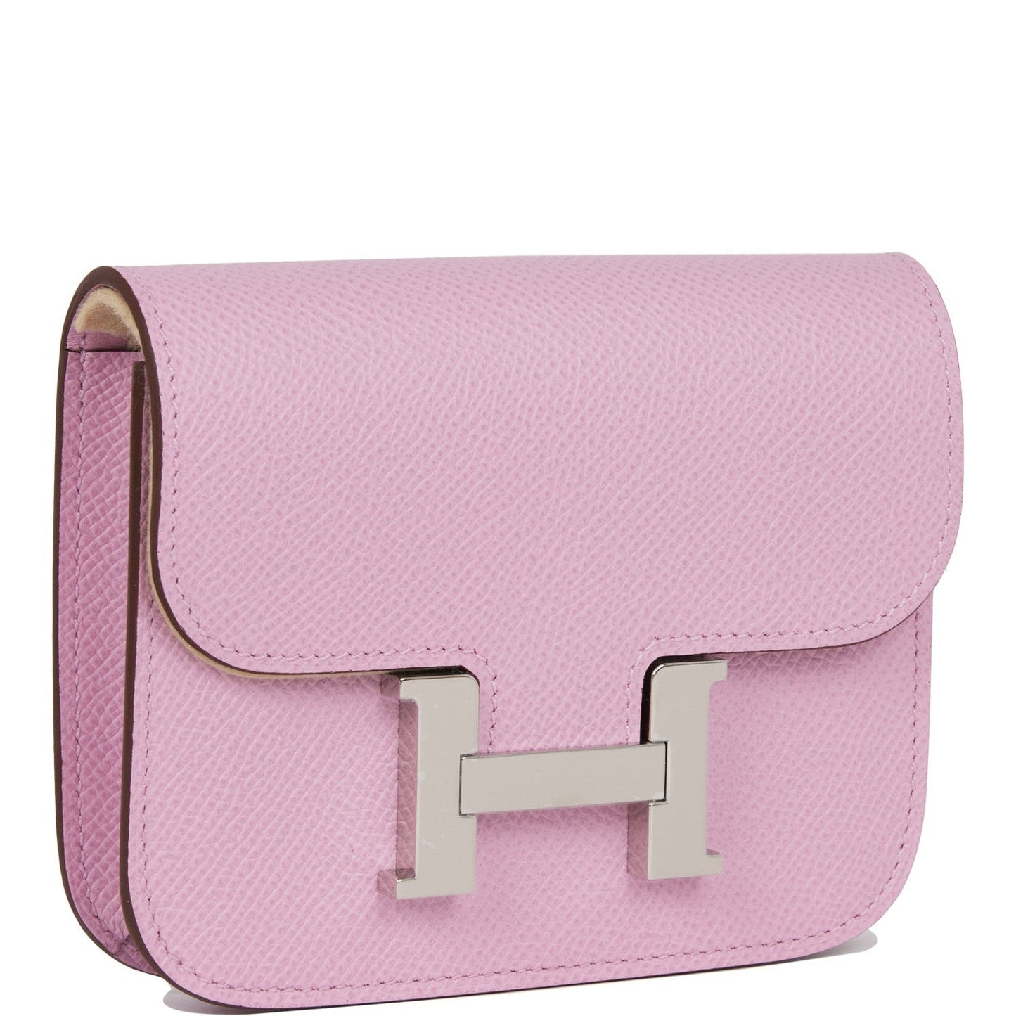 Hermes Constance Slim Wallet Mauve Sylvestre Epsom Palladium Hardware