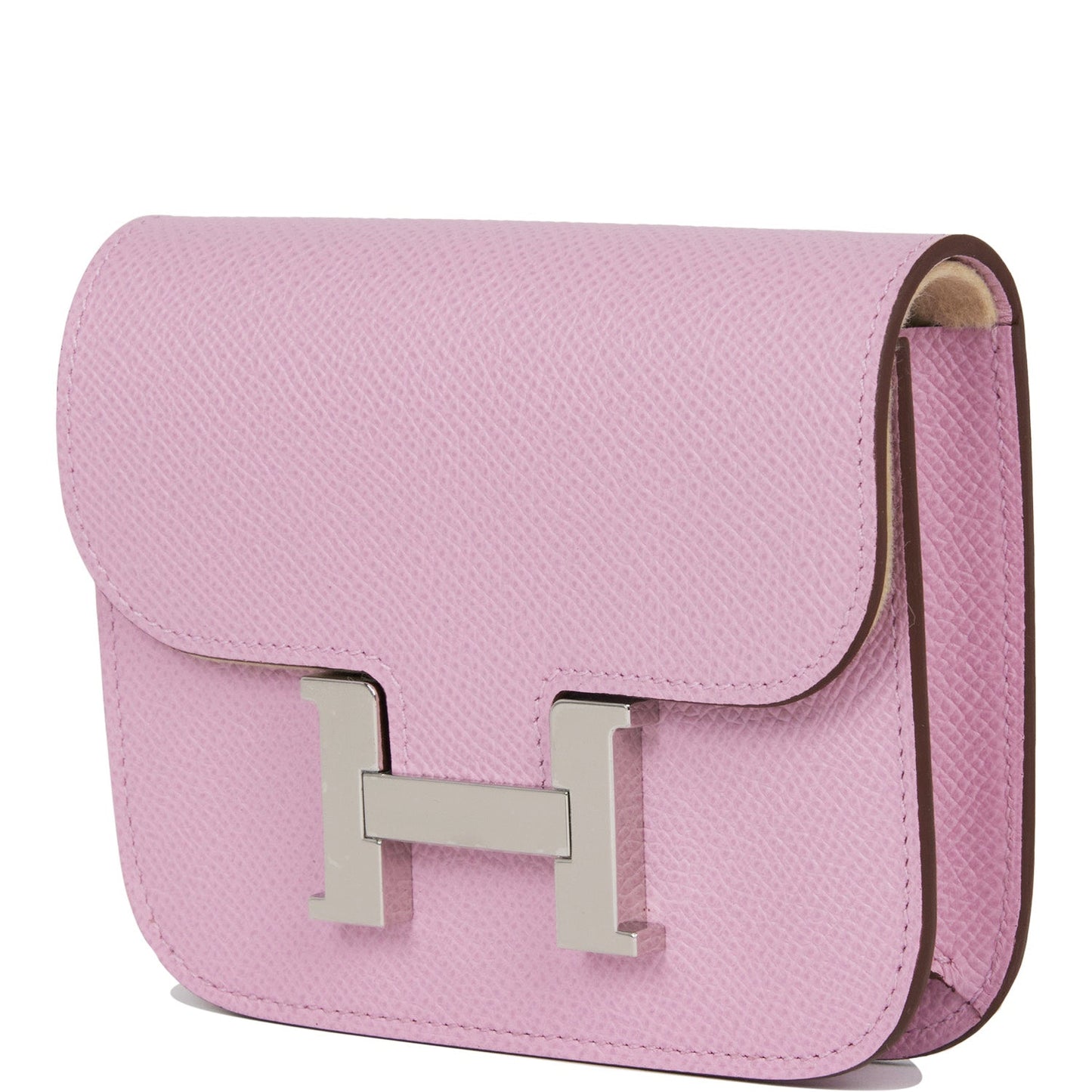 Hermes Constance Slim Wallet Mauve Sylvestre Epsom Palladium Hardware