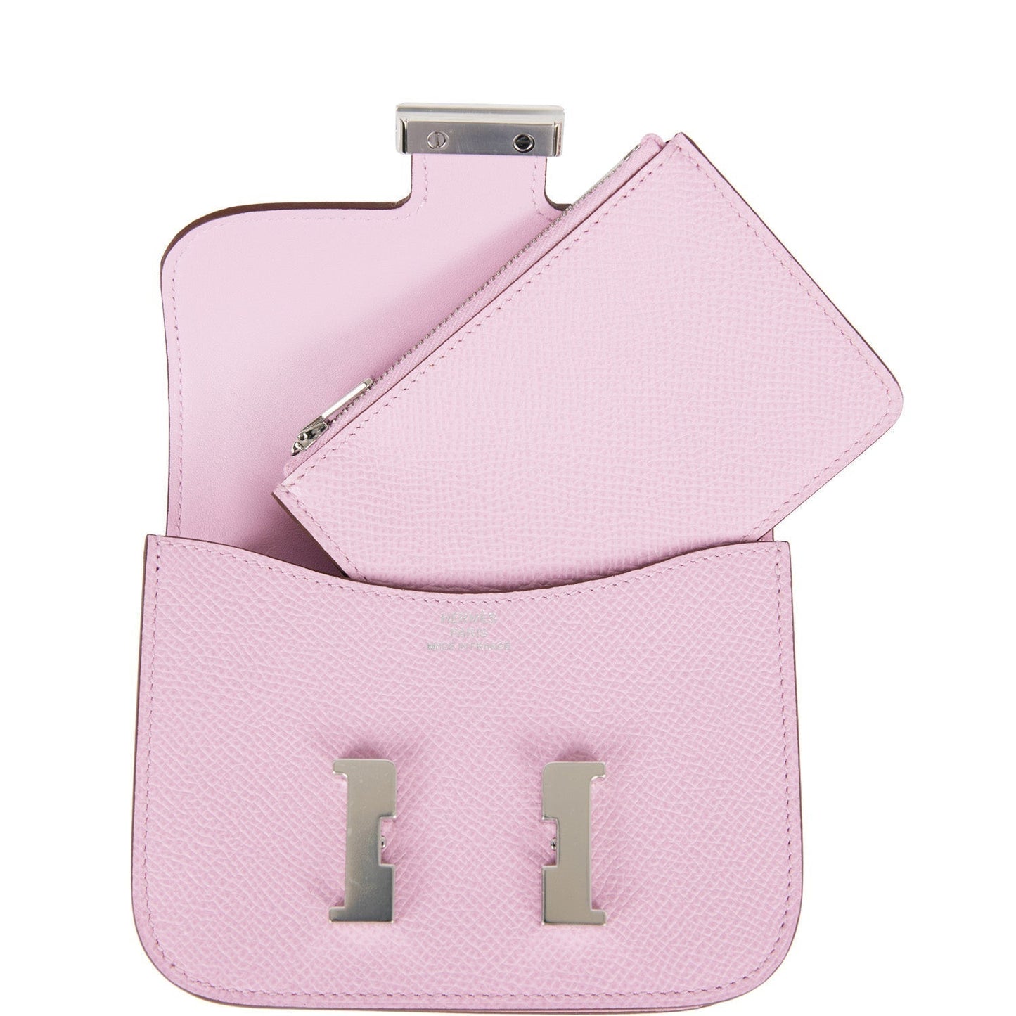 Hermes Constance Slim Wallet Mauve Sylvestre Epsom Palladium Hardware