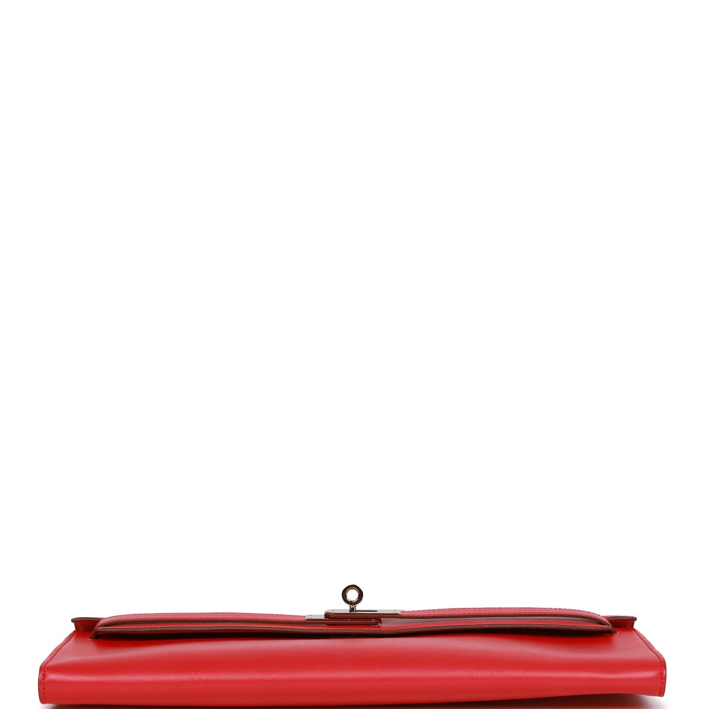 Pre-owned Hermes Kelly Cut Vermillion Swift Palladium Hardware