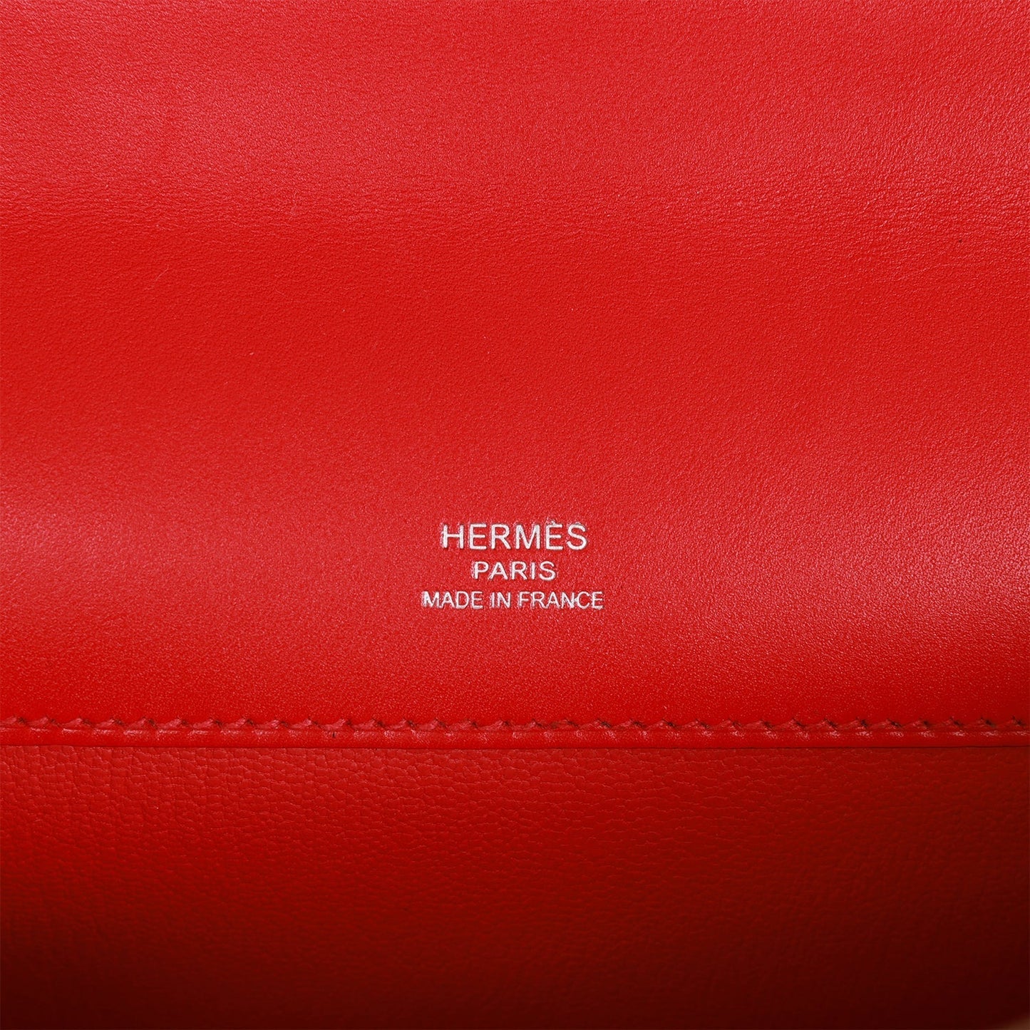 Pre-owned Hermes Kelly Cut Vermillion Swift Palladium Hardware