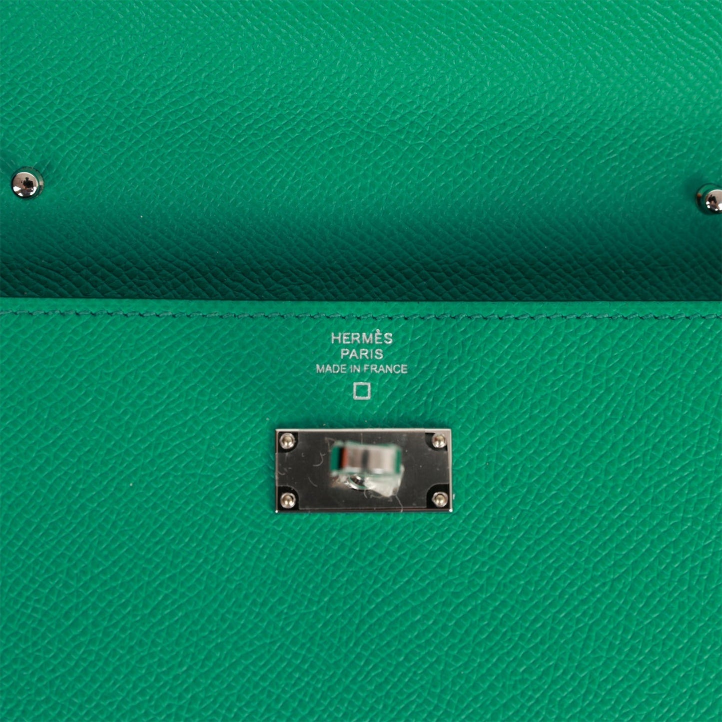 Hermes Touch Kelly Wallet To Go Vert Jade Epsom and Shiny Alligator Palladium Hardware