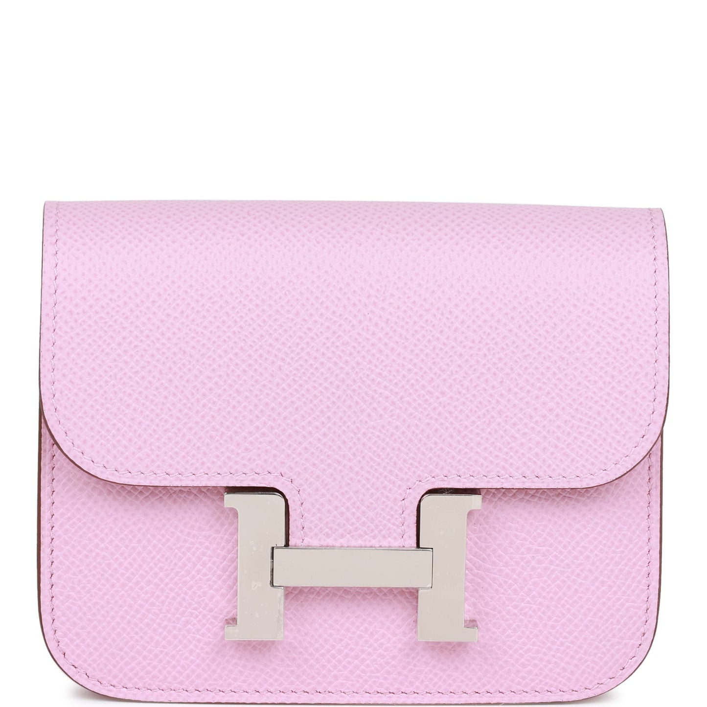 Hermes Constance Slim Wallet Mauve Sylvestre Epsom Palladium Hardware