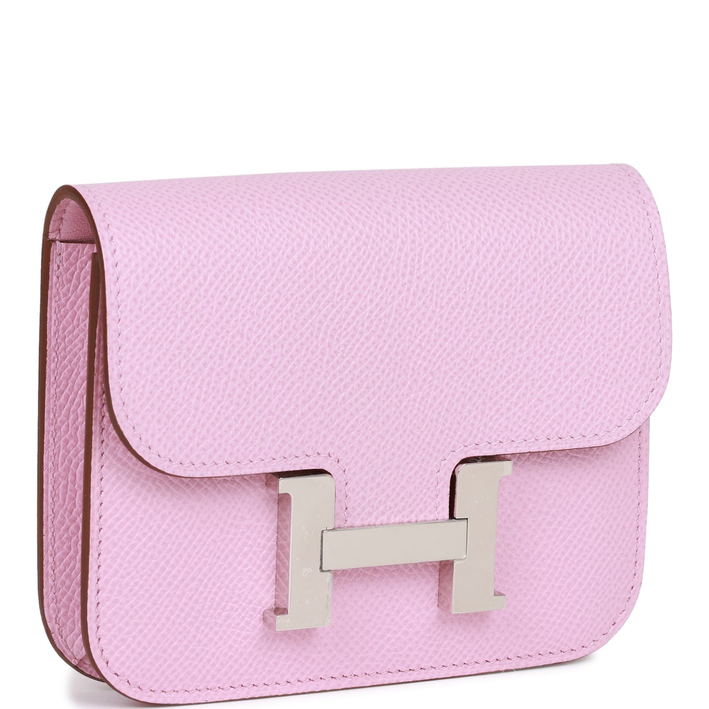 Hermes Constance Slim Wallet Mauve Sylvestre Epsom Palladium Hardware