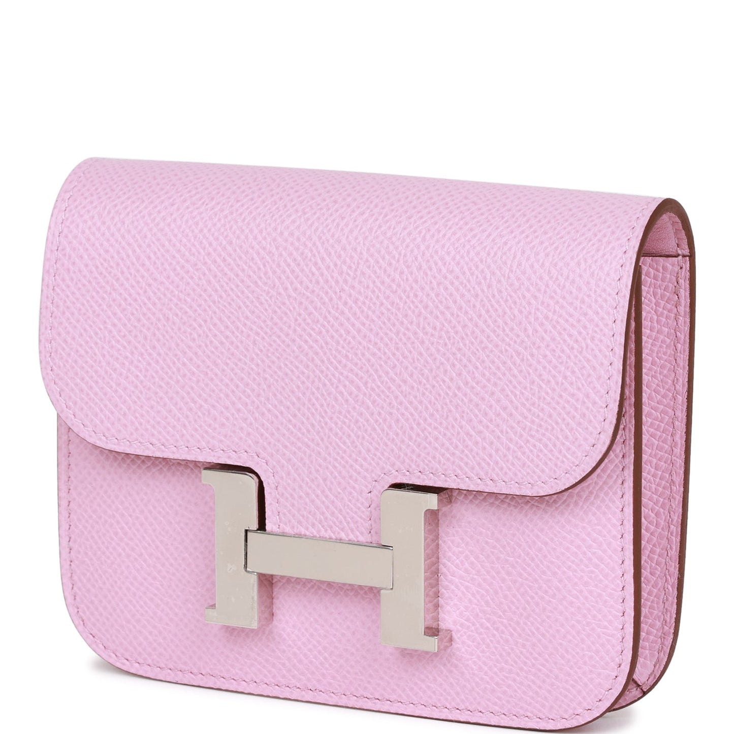 Hermes Constance Slim Wallet Mauve Sylvestre Epsom Palladium Hardware