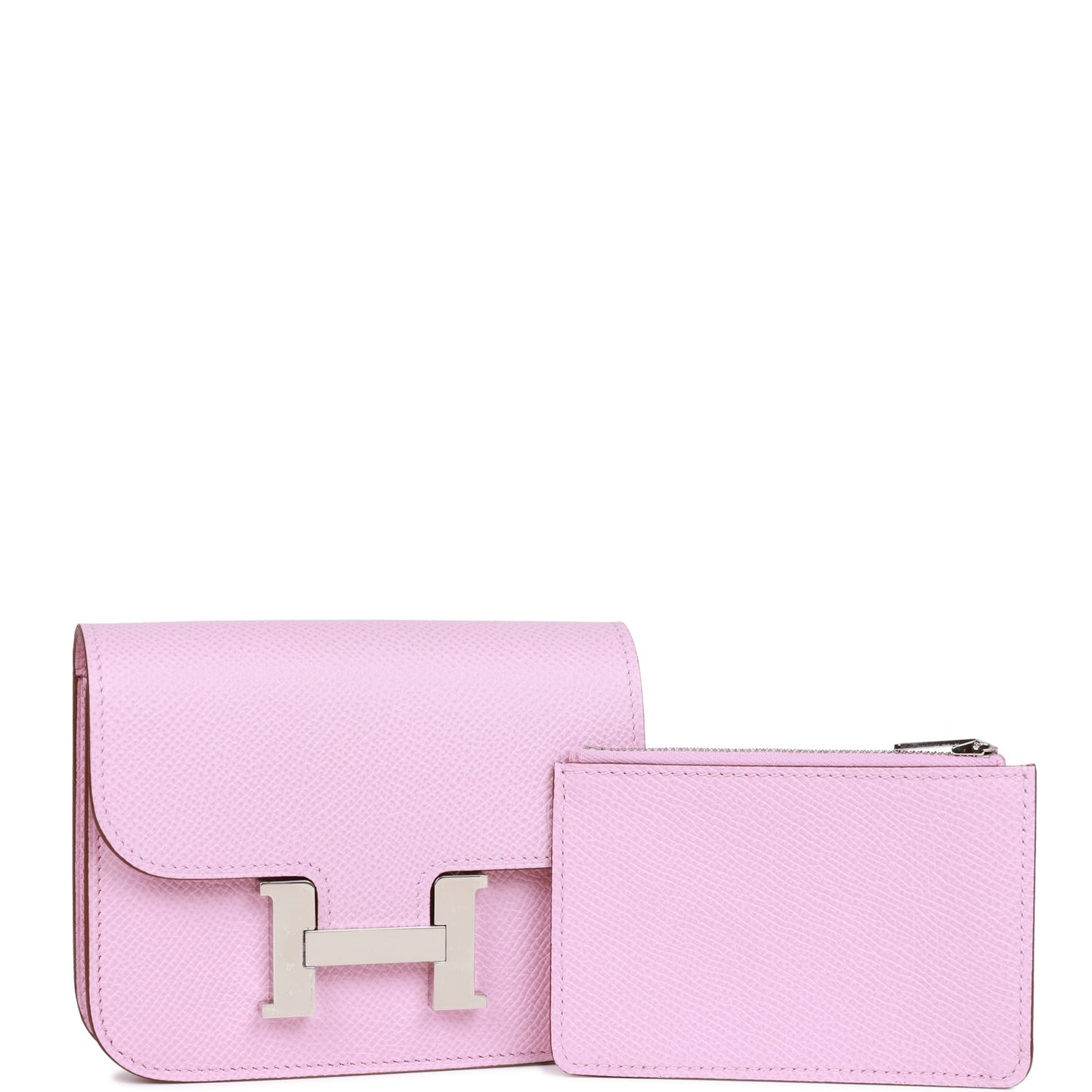 Hermes Constance Slim Wallet Mauve Sylvestre Epsom Palladium Hardware