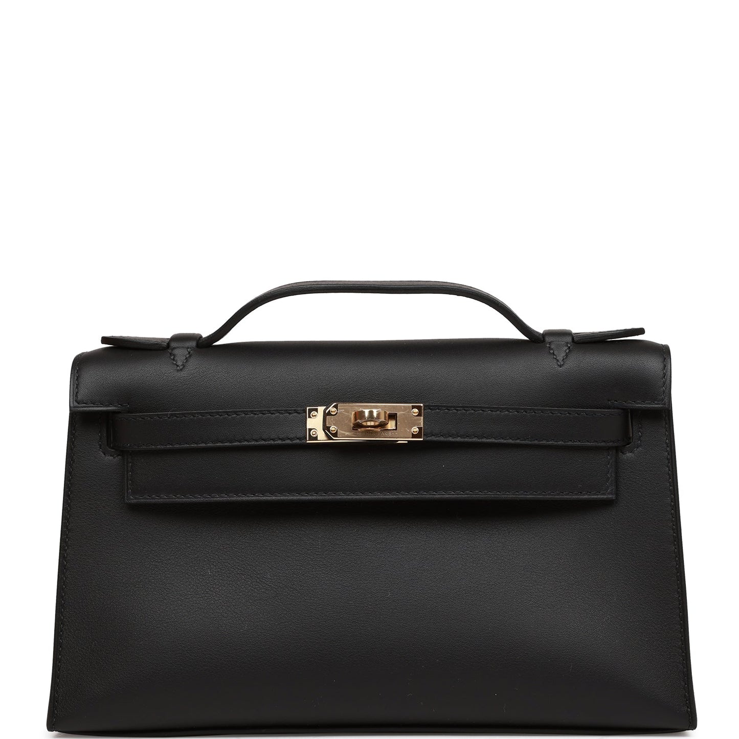 Hermes Special Order (HSS) Kelly Pochette Black Verso Swift Permabrass Hardware