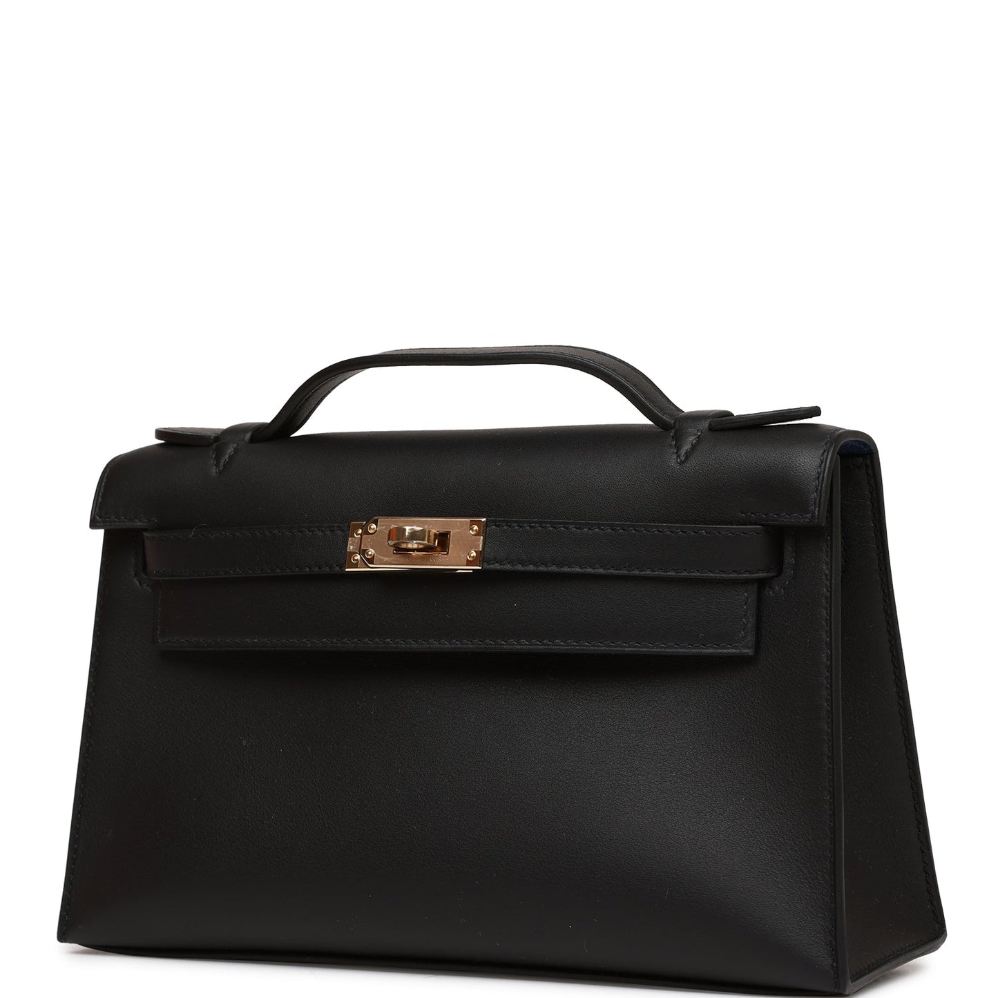 Hermes Special Order (HSS) Kelly Pochette Black Verso Swift Permabrass Hardware