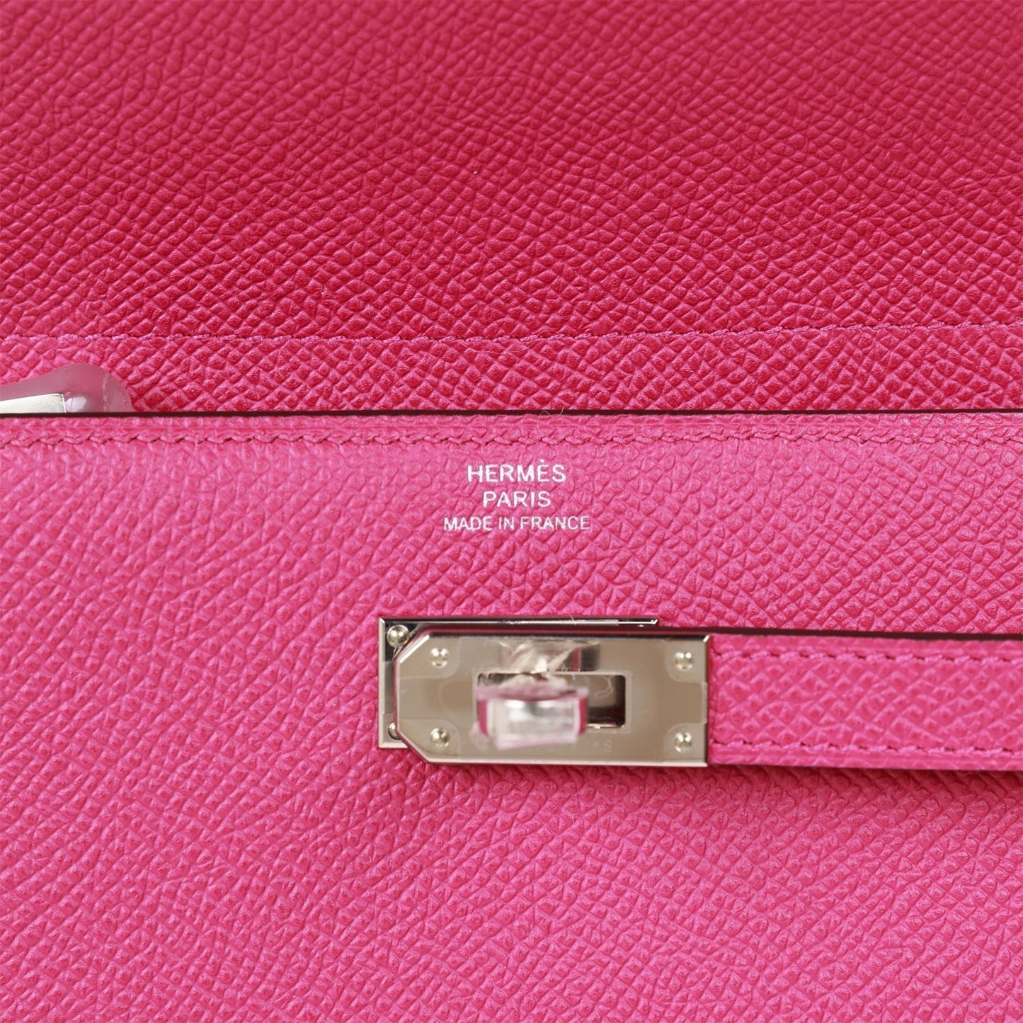 Pre-owned Hermes Medium Kelly Depliant Wallet Rose Pourpre Epsom Palladium Hardware