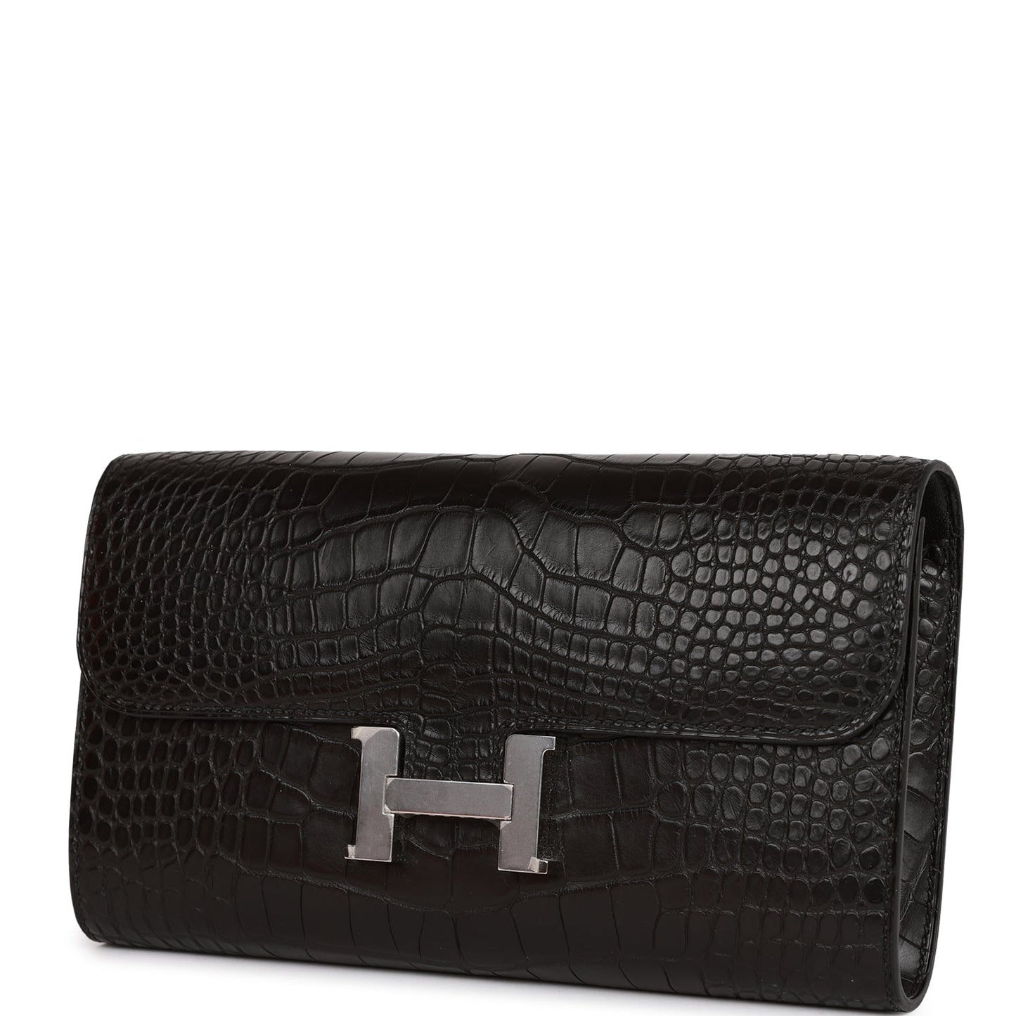 Hermes Constance Wallet To Go Black Matte Alligator Palladium Hardware