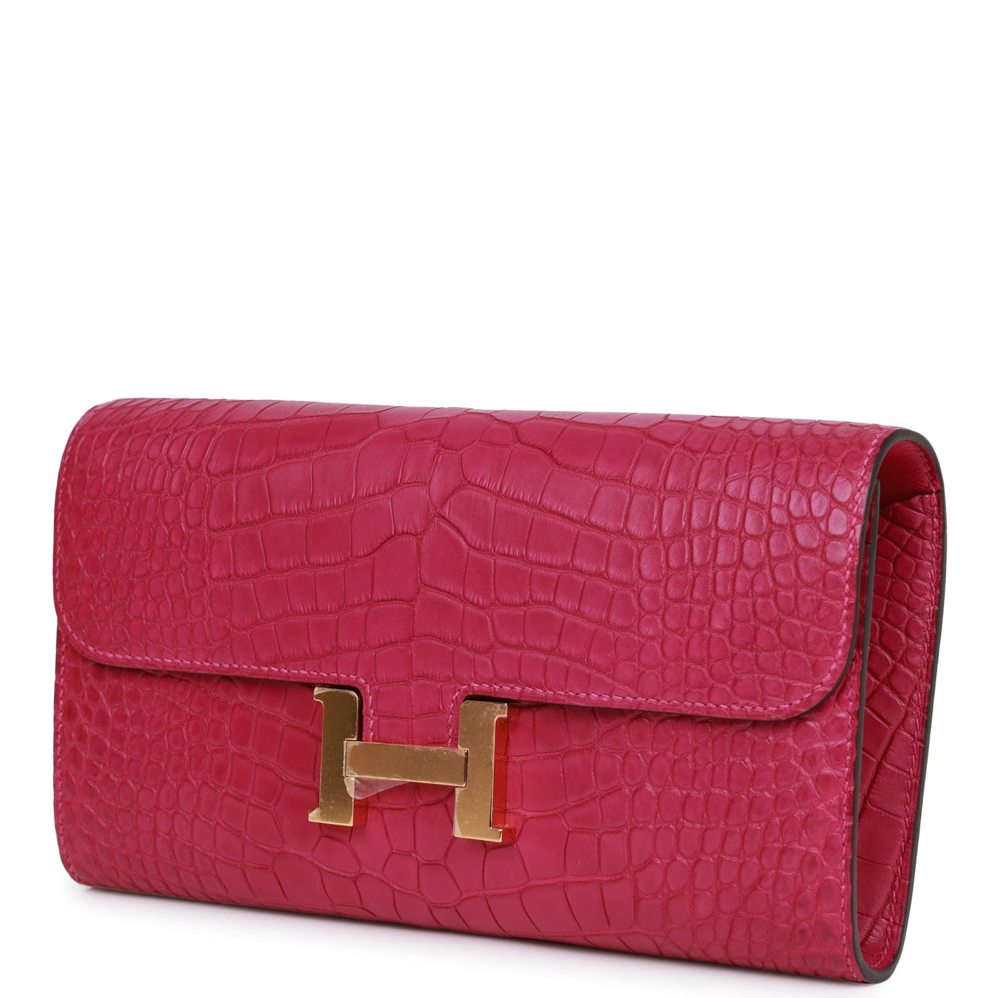 Hermes Constance Wallet To Go Rose Scheherazade Matte Alligator Gold Hardware