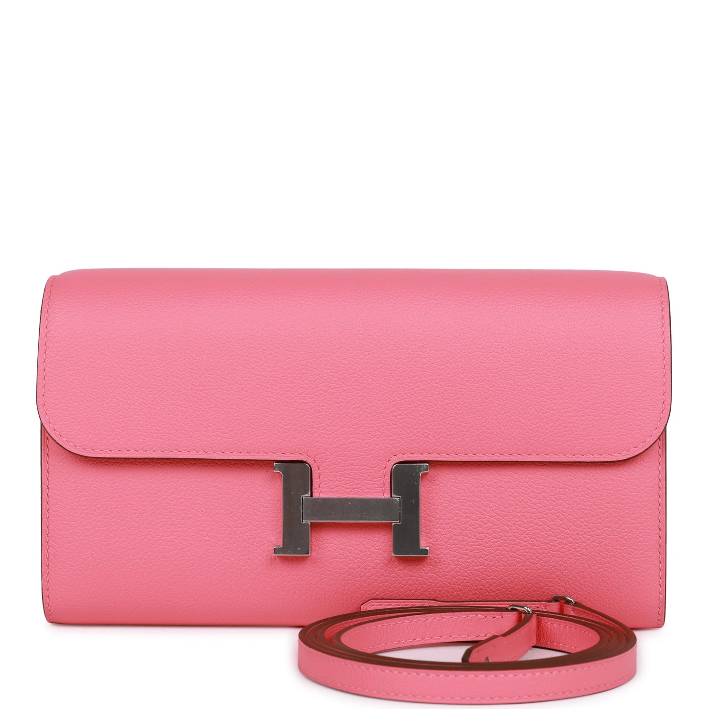 Hermes Constance Wallet To Go Rose Azalee Evercolor Palladium Hardware