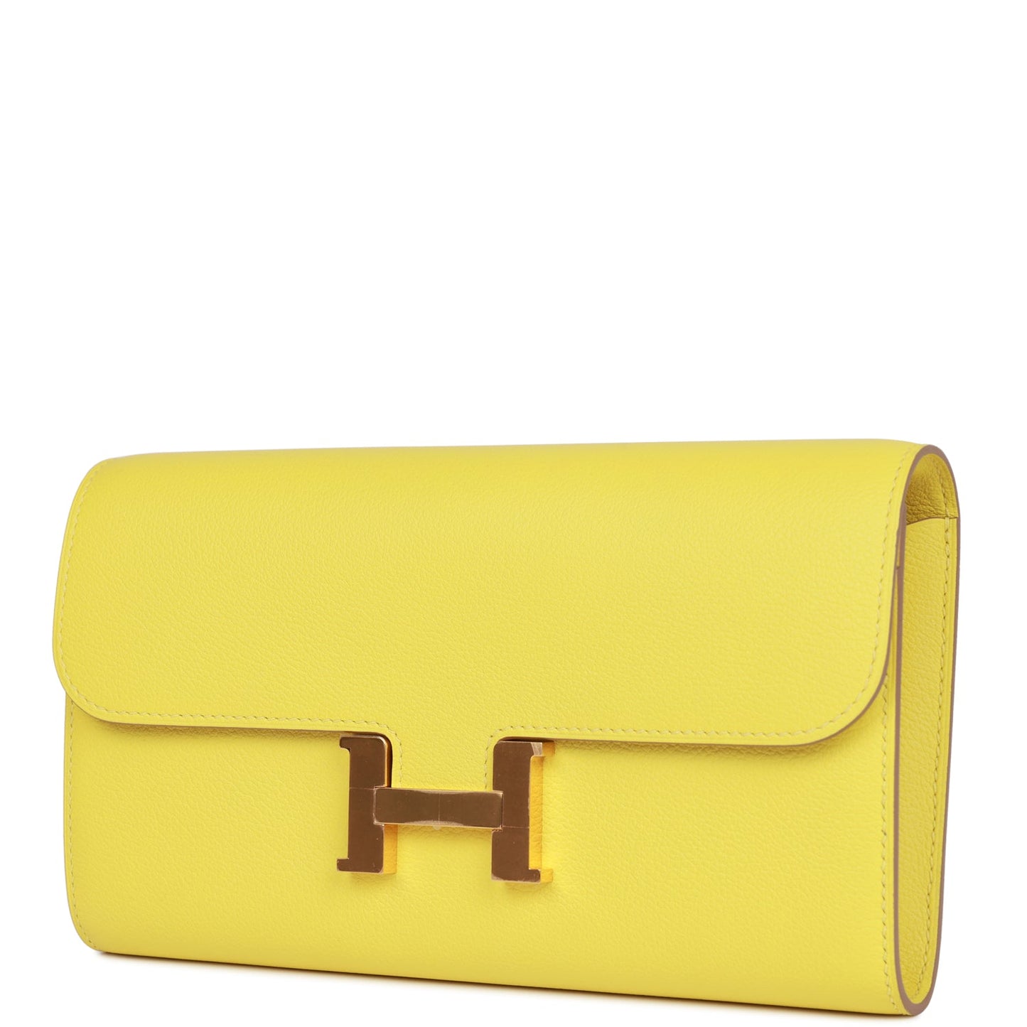 Hermes Constance Wallet To Go Lime Evercolor Gold Hardware