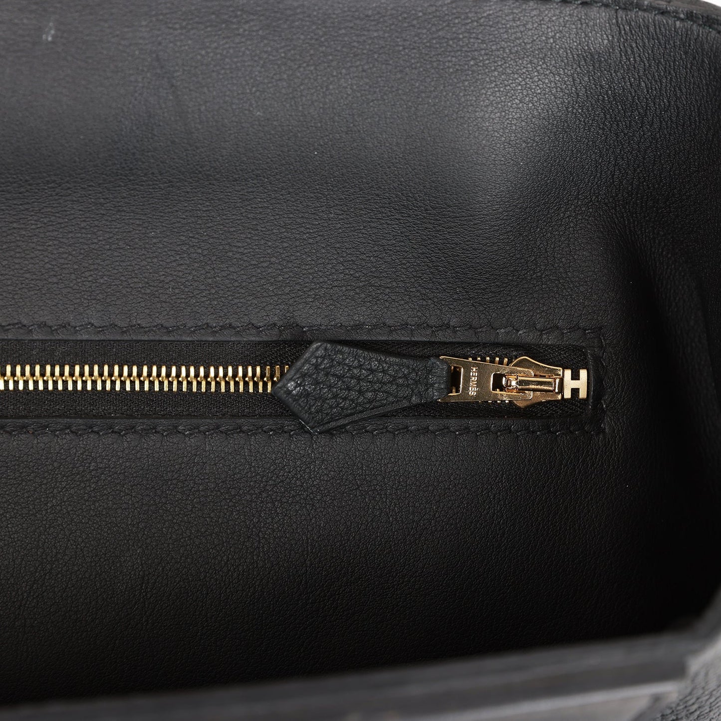 Pre-owned Hermes 24/24 Bag 29 Black Togo and Swift Gold Hardware