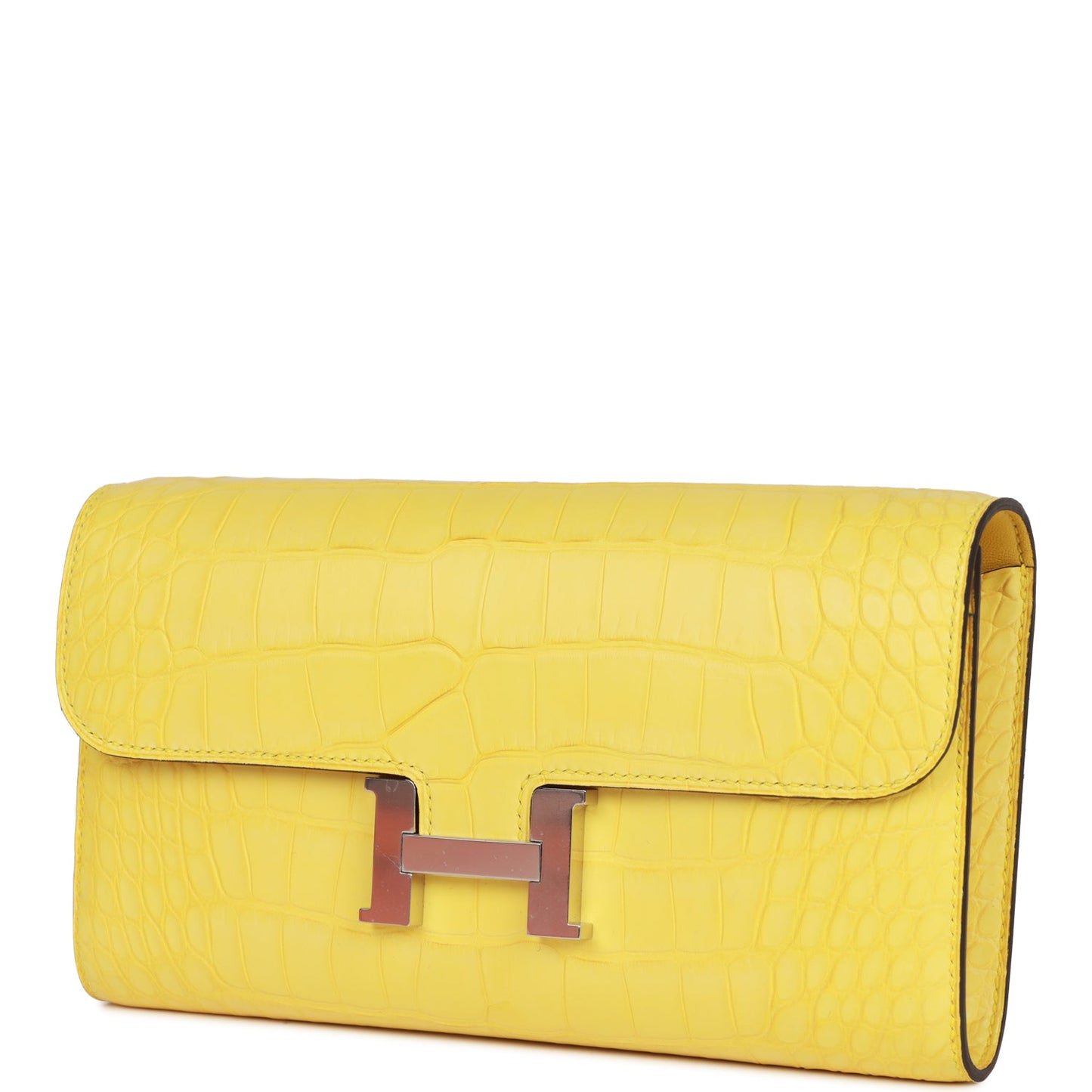 Hermes Constance Wallet To Go Mimosa Matte Alligator Palladium Hardware