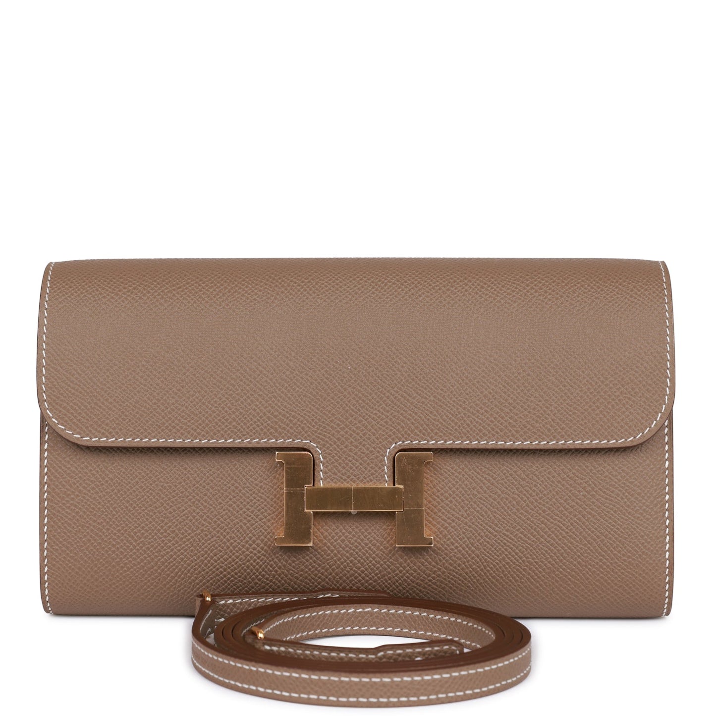 Hermes Constance Wallet To Go Etoupe Epsom Gold Hardware