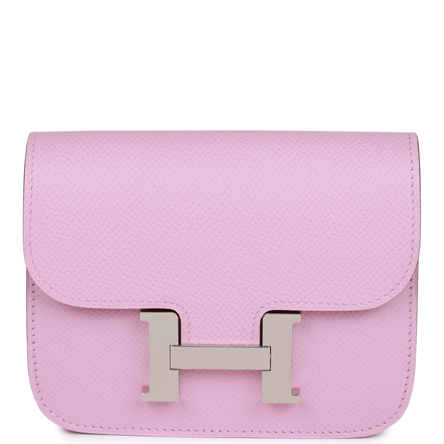 Hermes Constance Slim Wallet Mauve Sylvestre Epsom Palladium Hardware