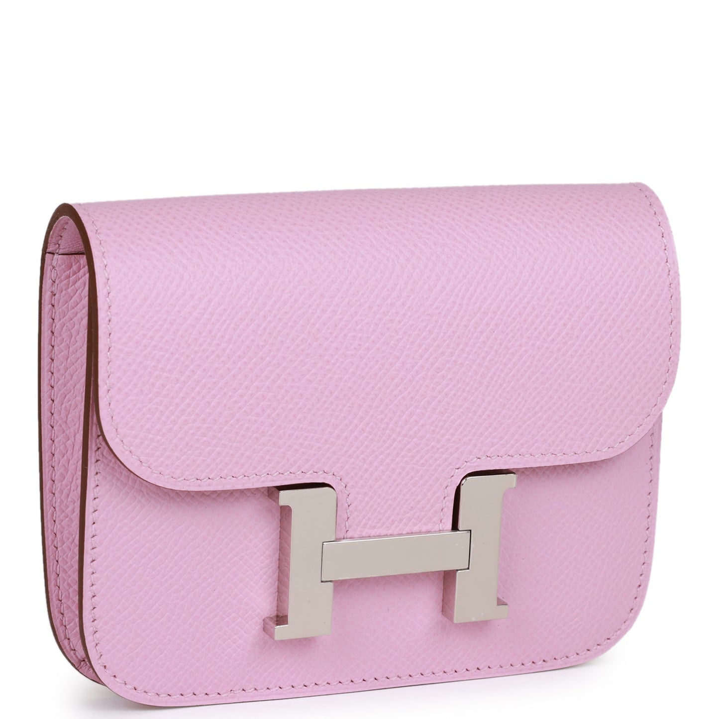 Hermes Constance Slim Wallet Mauve Sylvestre Epsom Palladium Hardware