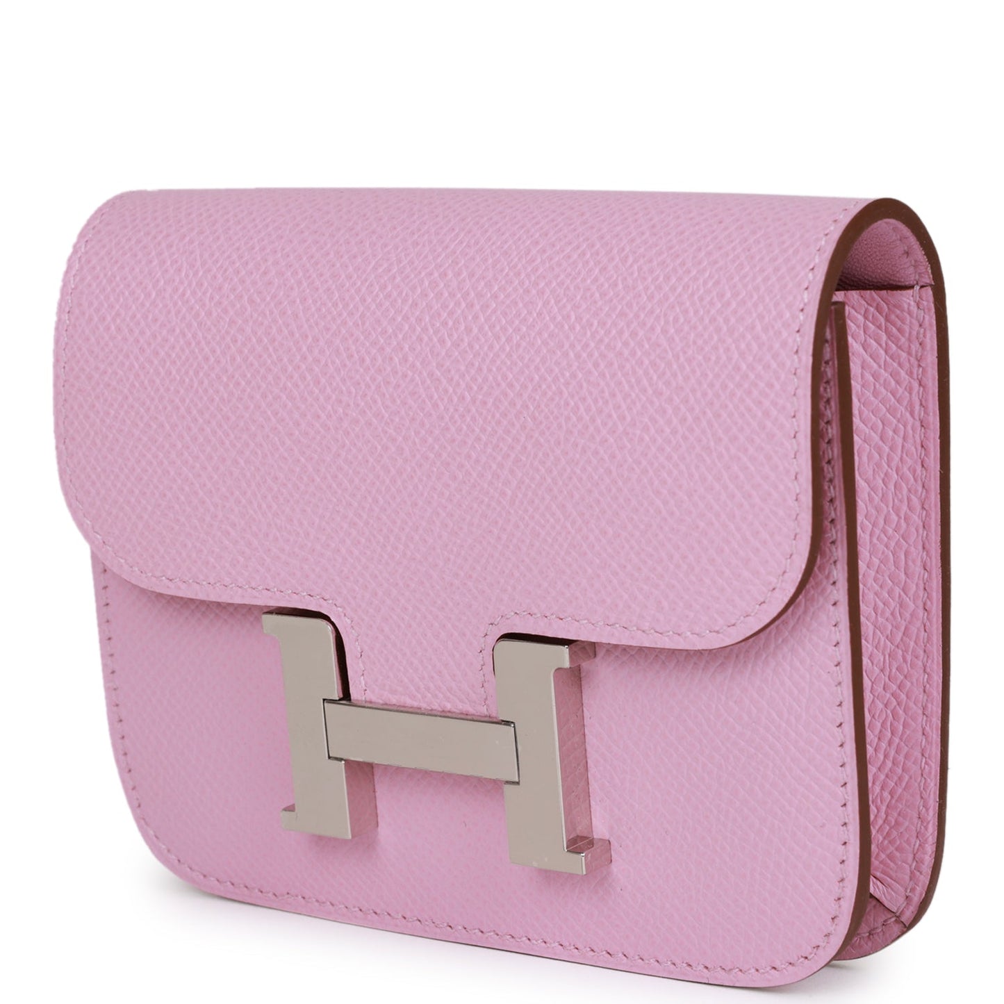 Hermes Constance Slim Wallet Mauve Sylvestre Epsom Palladium Hardware