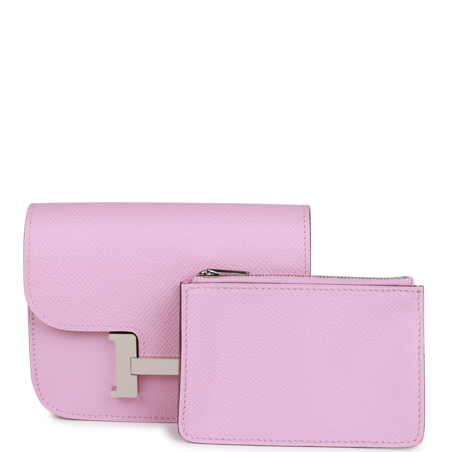 Hermes Constance Slim Wallet Mauve Sylvestre Epsom Palladium Hardware