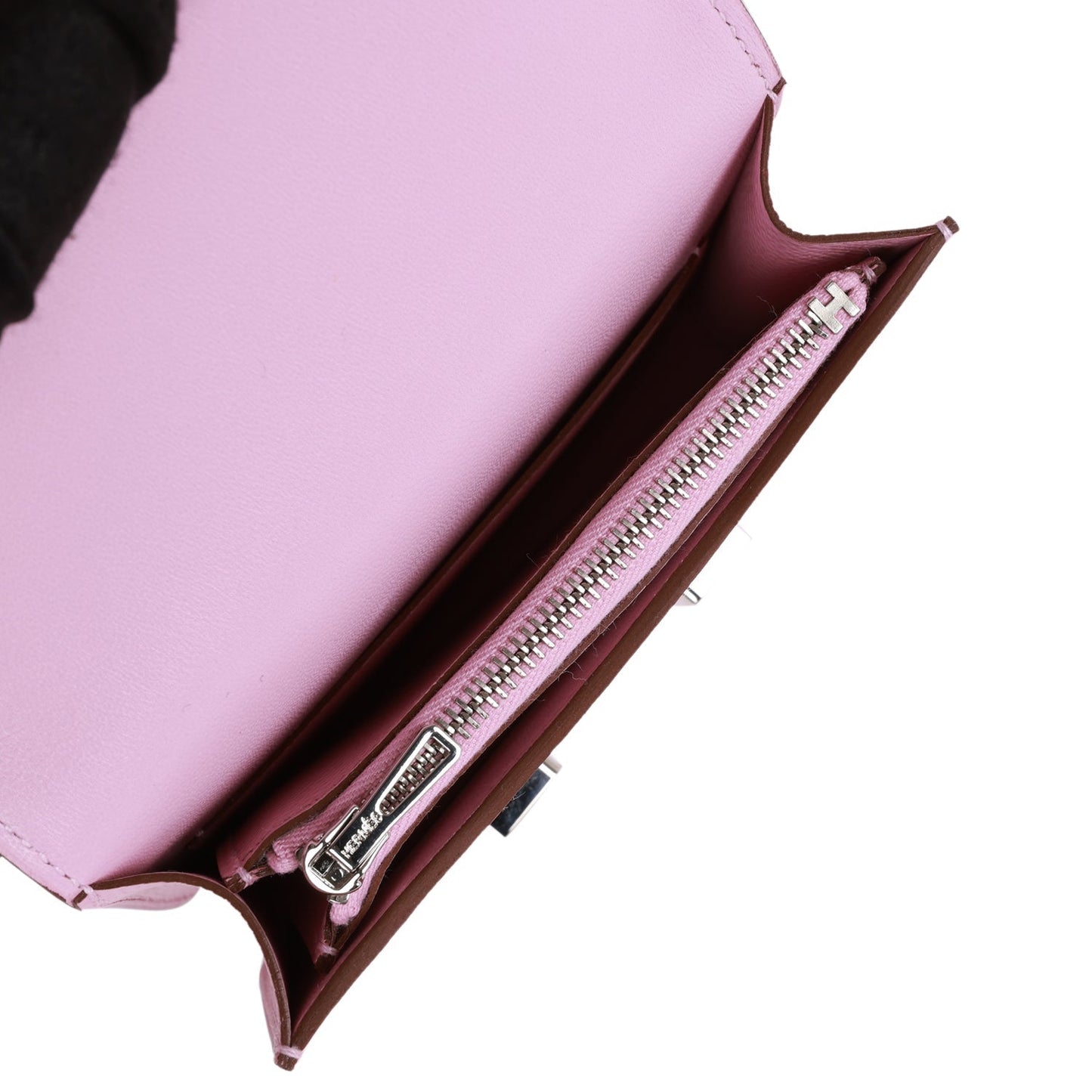 Hermes Constance Slim Wallet Mauve Sylvestre Epsom Palladium Hardware