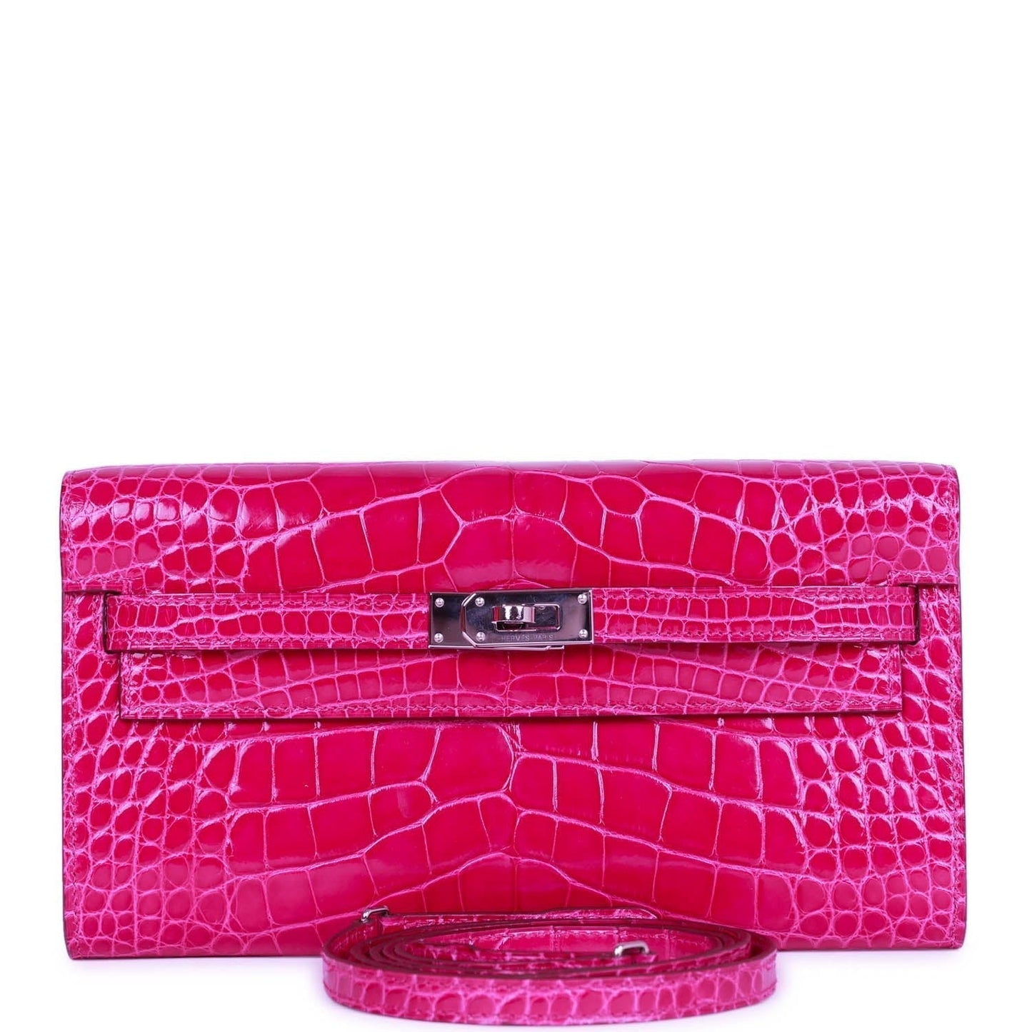 d Hermes Kelly Wallet To Go Rose Scheherazade Shiny Alligator Palladium Hardware