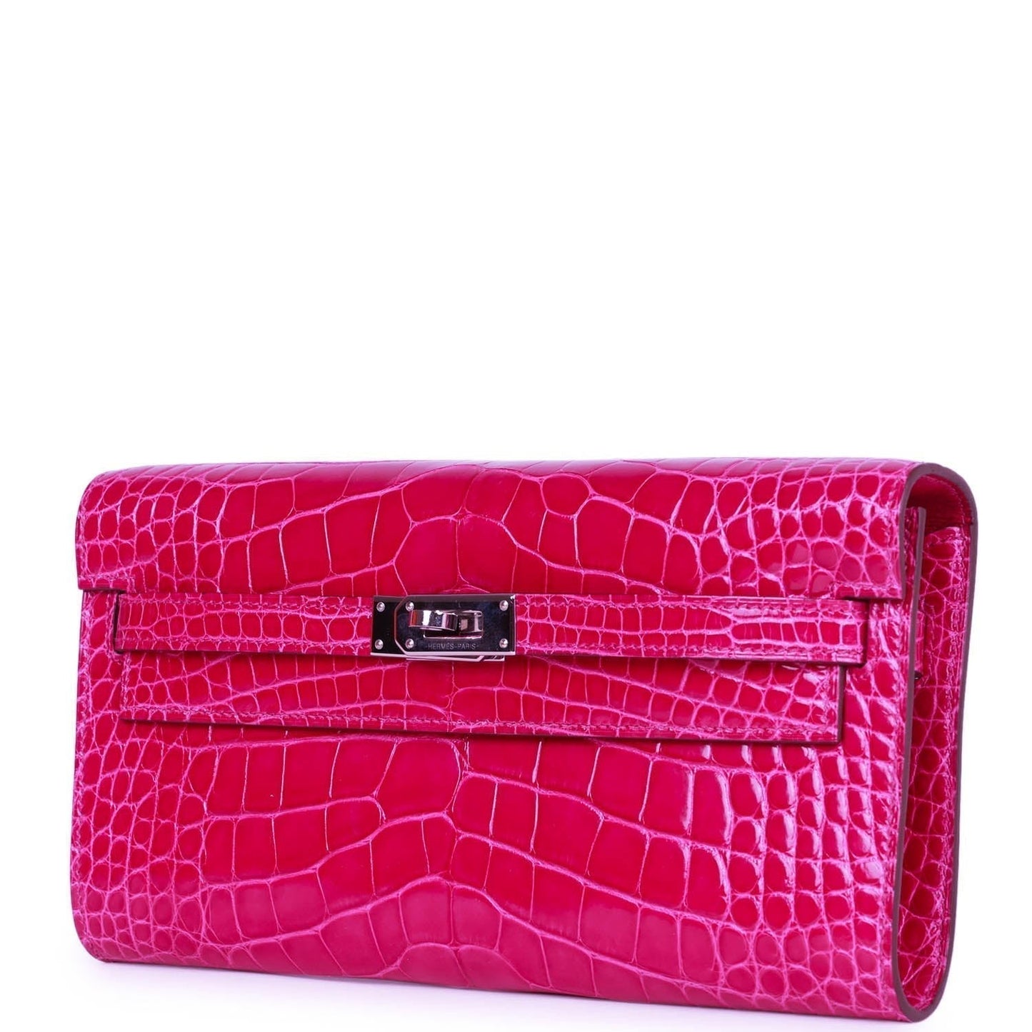 d Hermes Kelly Wallet To Go Rose Scheherazade Shiny Alligator Palladium Hardware