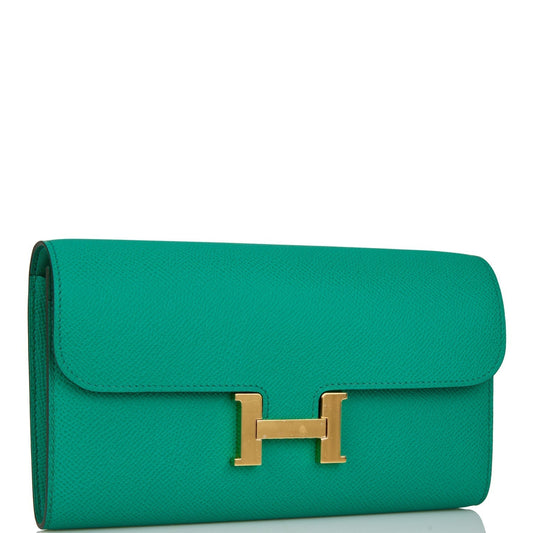 Hermes Constance Wallet To Go Vert Jade Epsom Gold Hardware