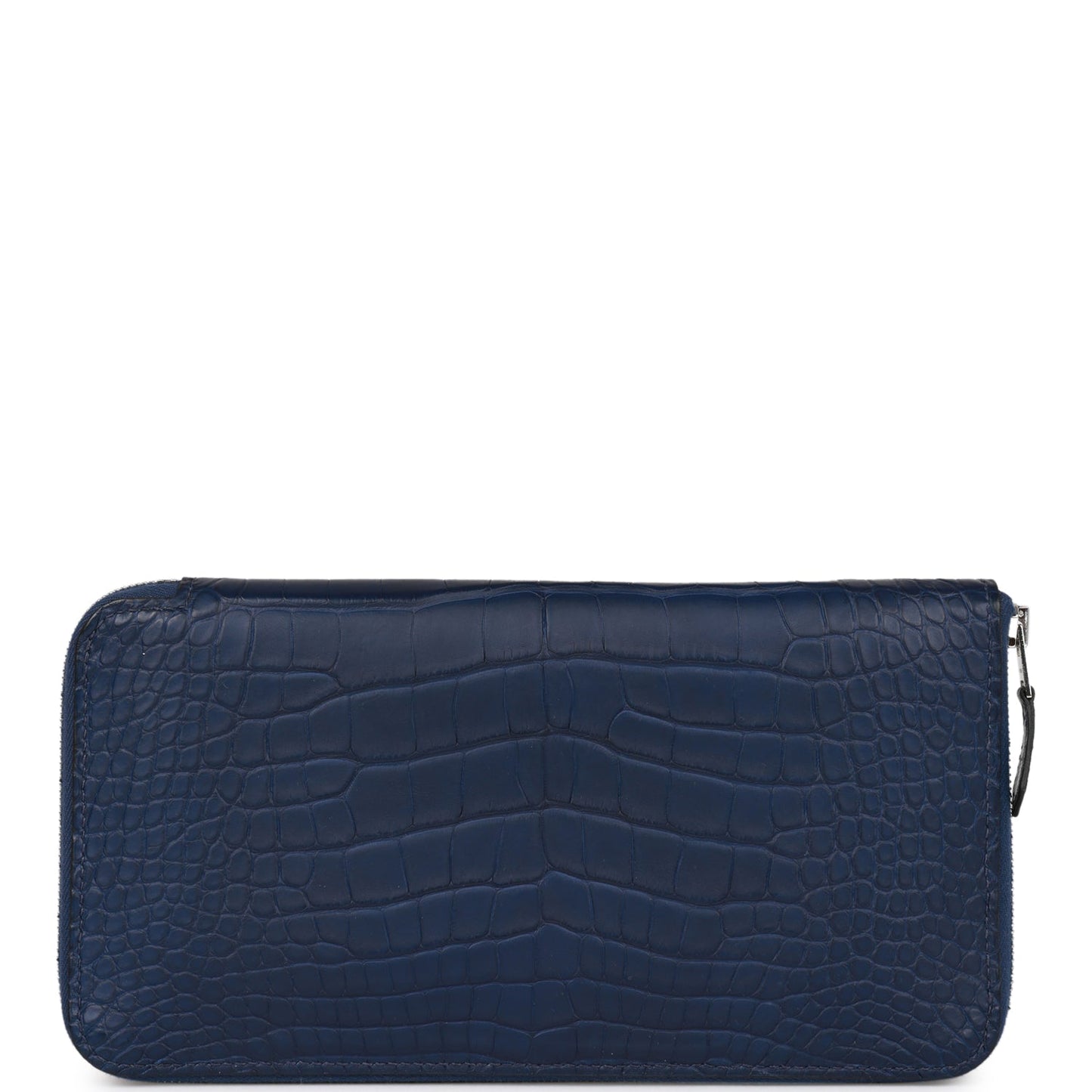 Hermes Azap Classic Wallet Bleu Saphir Matte Alligator Palladium Hardware