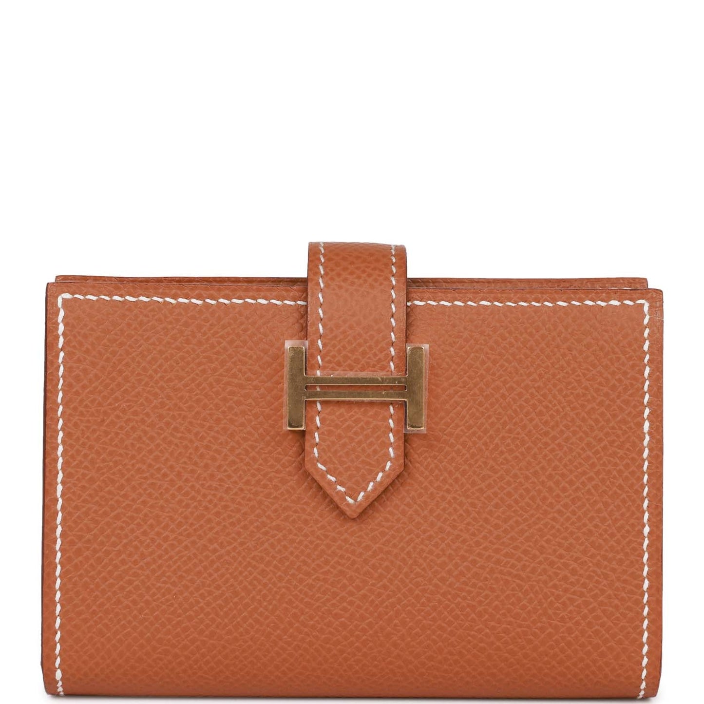 Hermes Bearn Mini Wallet Gold Epsom Gold Hardware