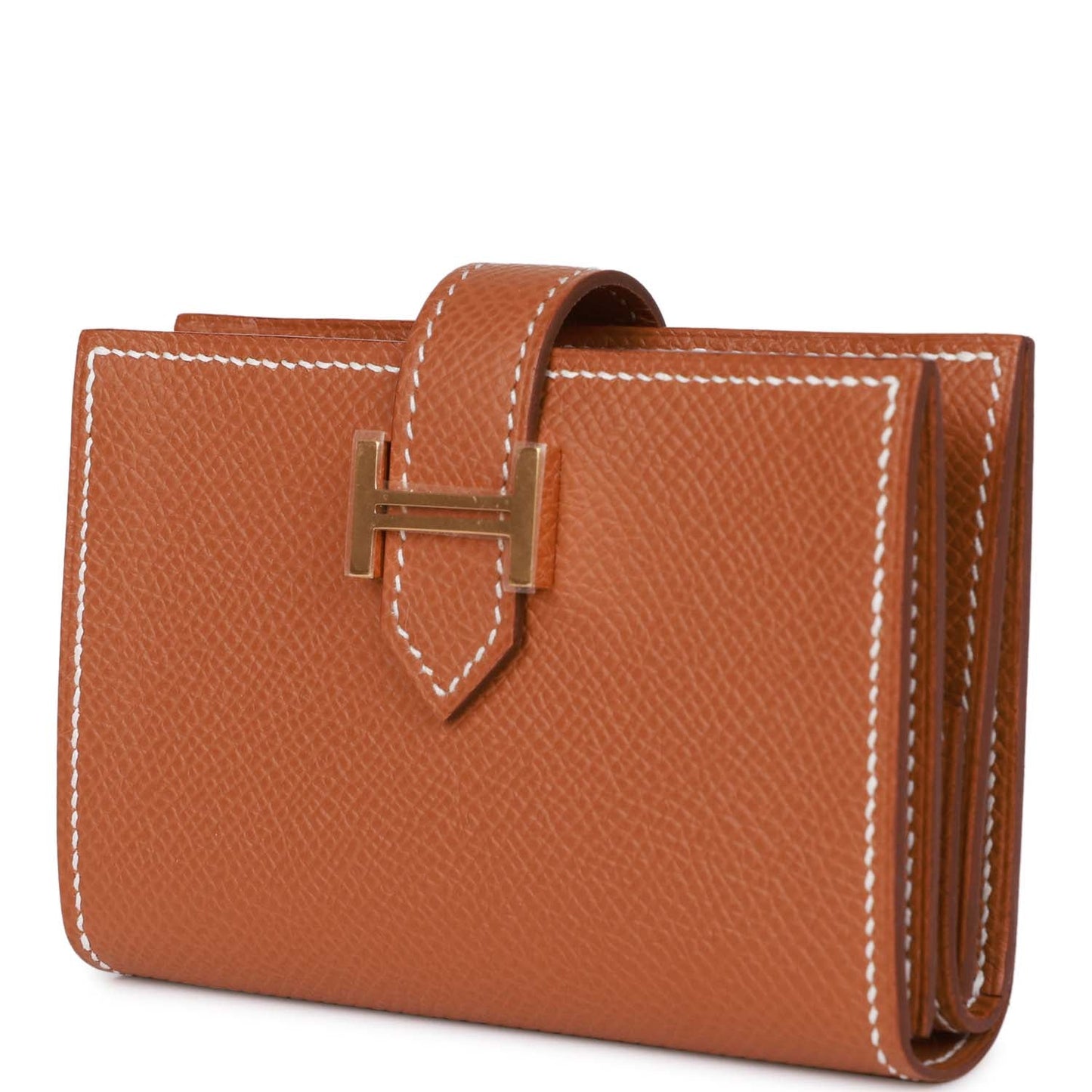 Hermes Bearn Mini Wallet Gold Epsom Gold Hardware