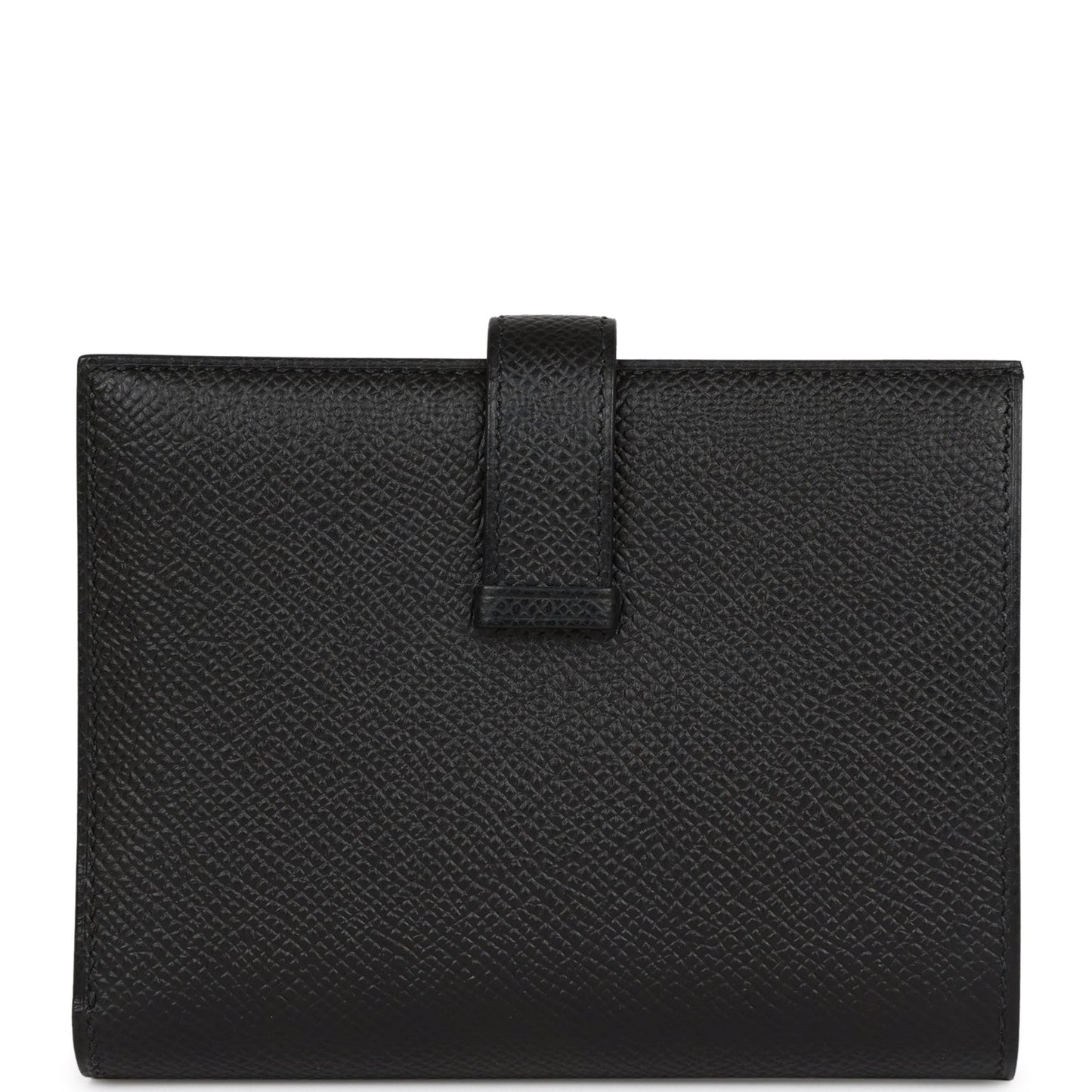 Hermes Bearn Compact Wallet Black Epsom Palladium Hardware