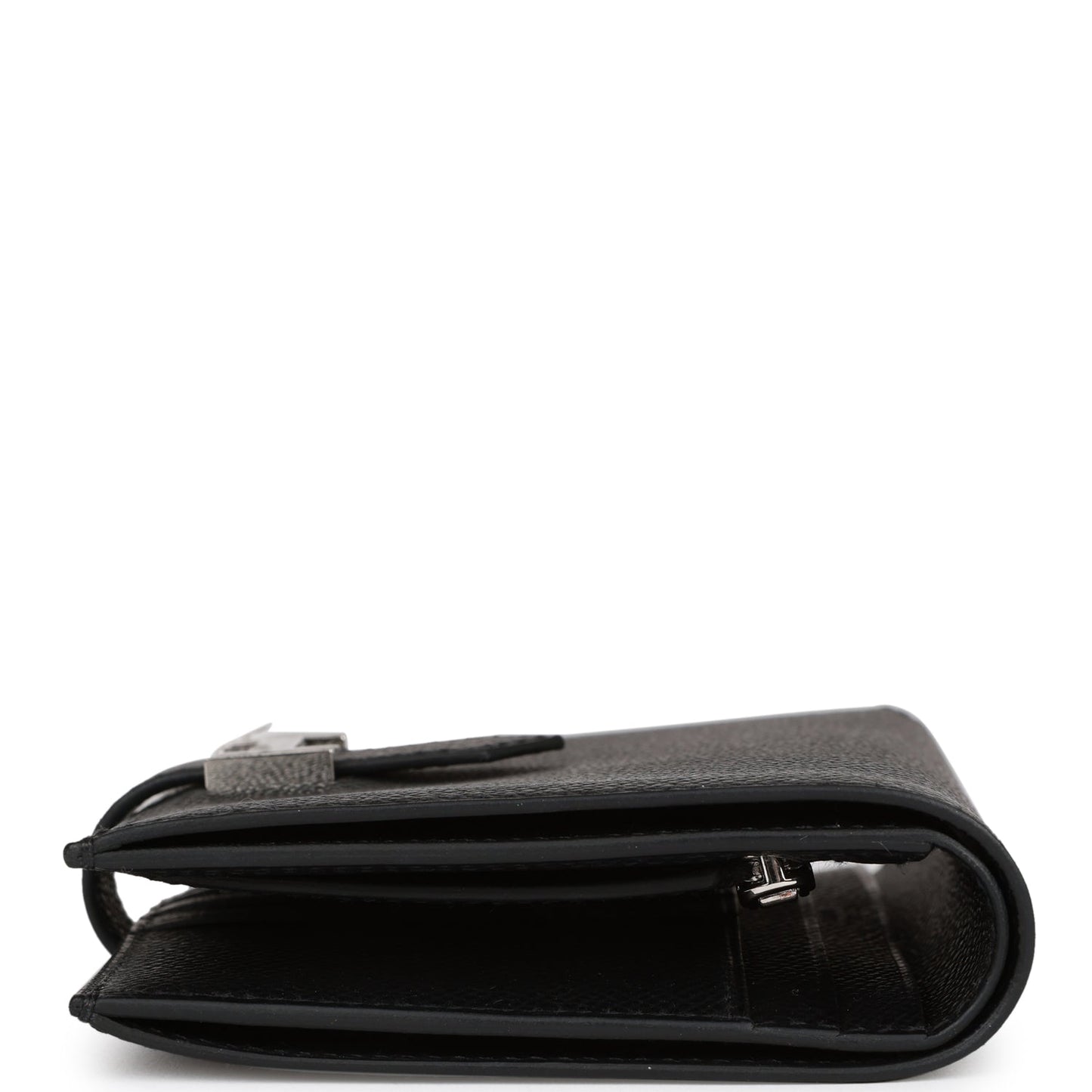 Hermes Bearn Compact Wallet Black Epsom Palladium Hardware