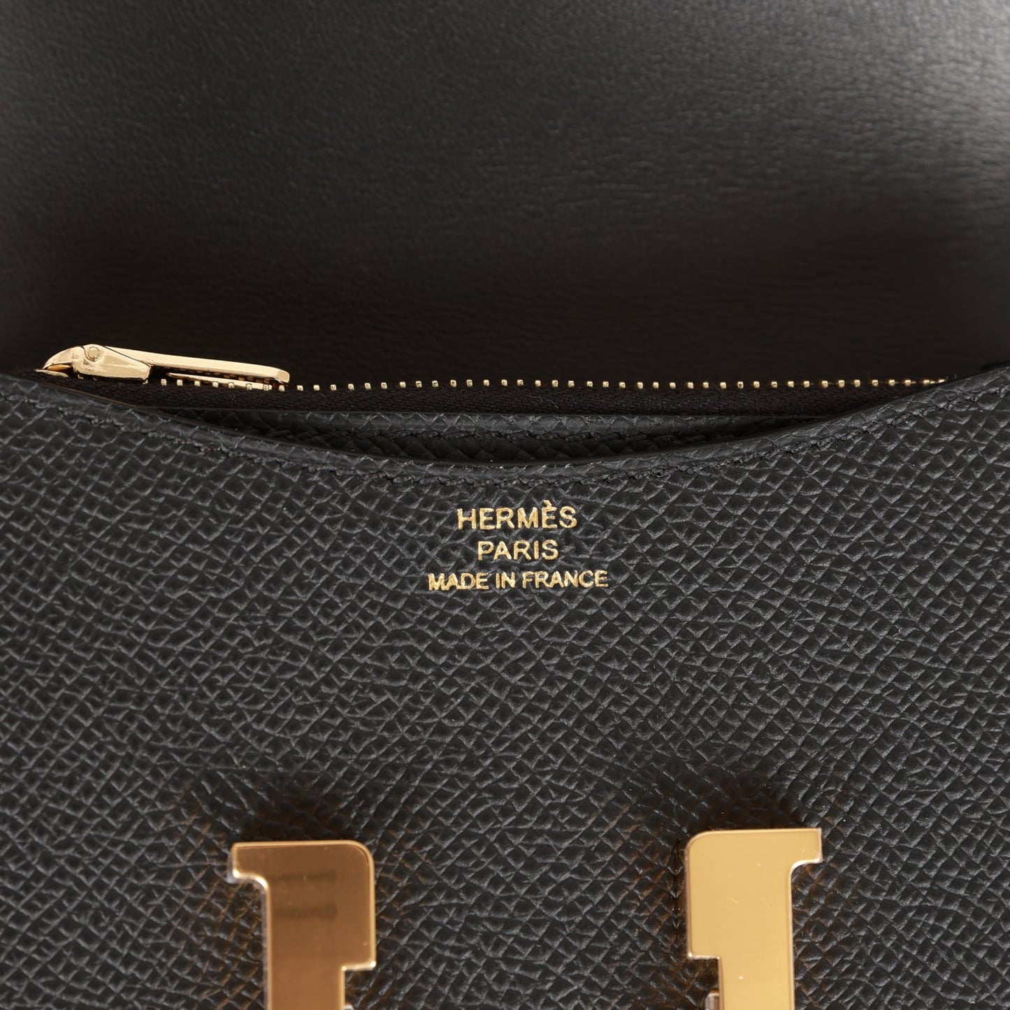 Hermes Constance Slim Wallet Black Epsom Gold Hardware