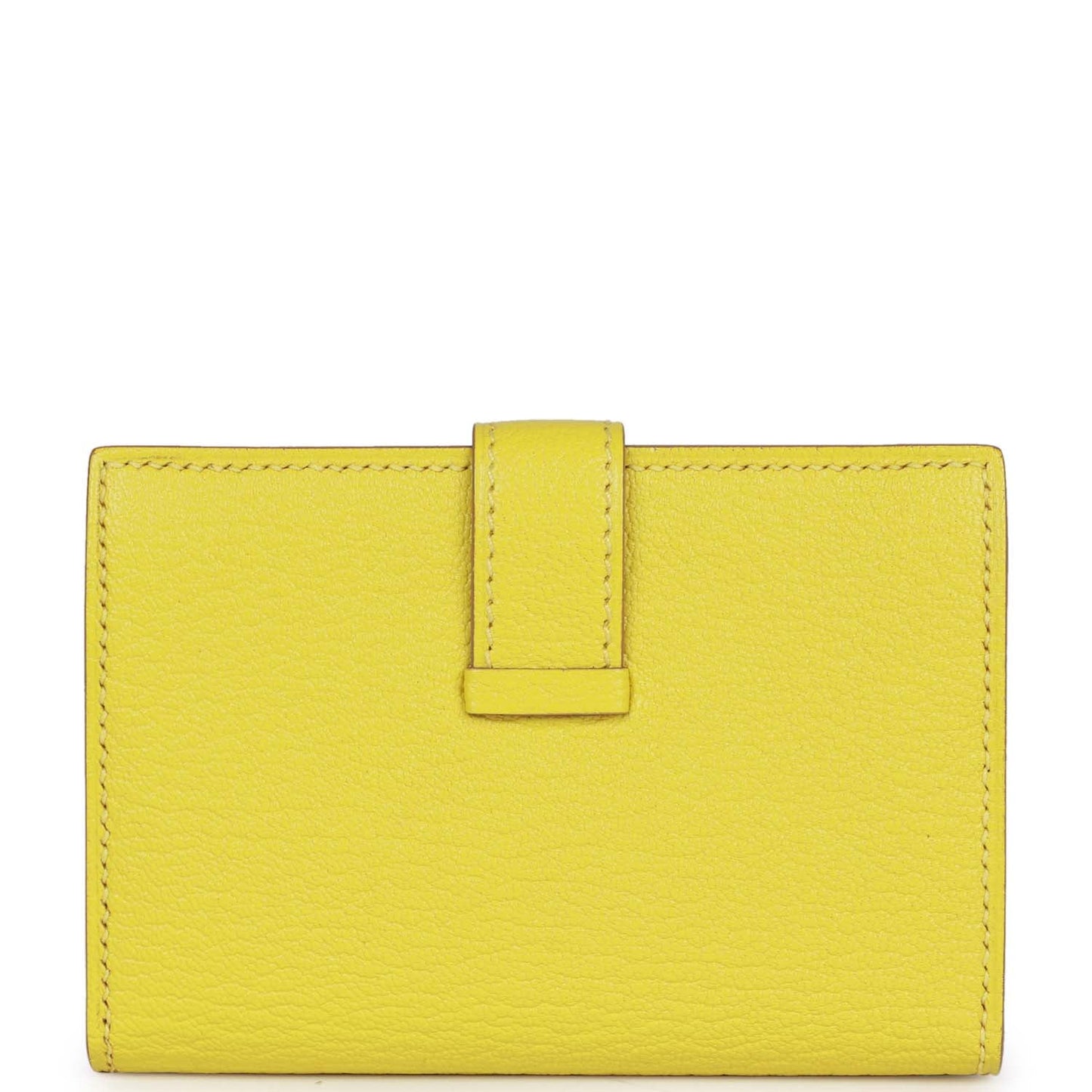 Hermes Bearn Mini Wallet Lime Chevre Mysore Palladium Hardware