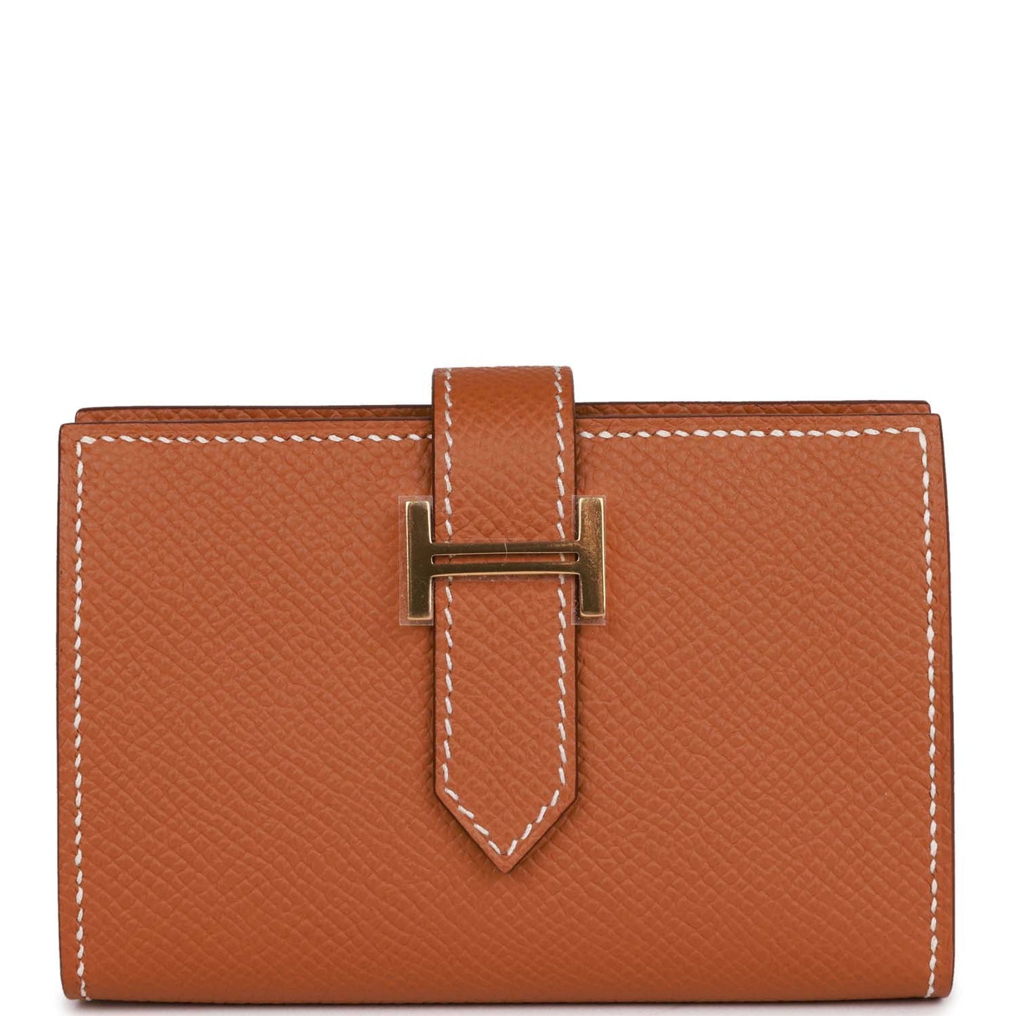 Hermes Bearn Mini Wallet Gold Epsom Gold Hardware