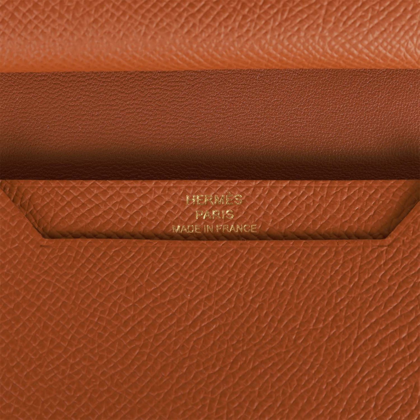 Hermes Bearn Mini Wallet Gold Epsom Gold Hardware