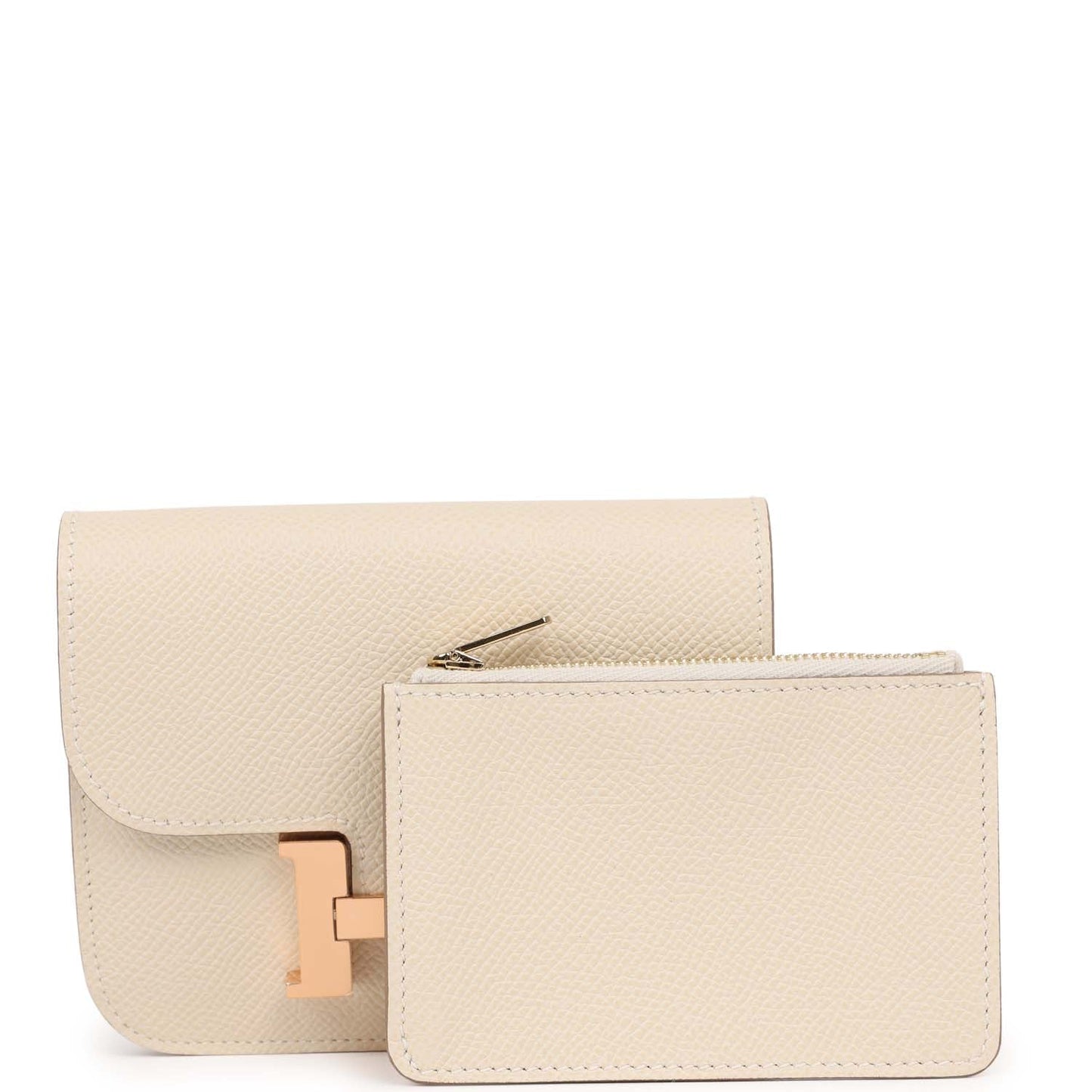 Hermes Constance Slim Wallet Craie Epsom Rose Gold Hardware