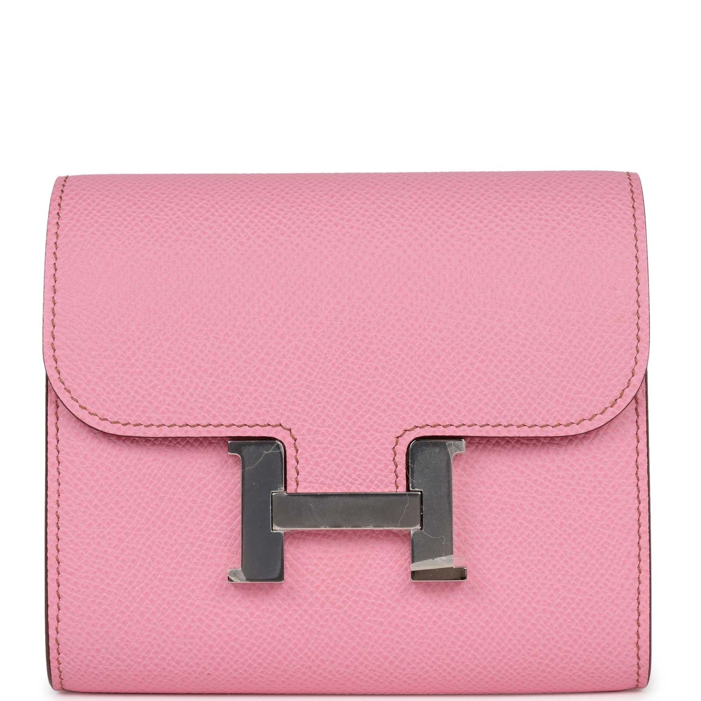 Hermes Constance Compact Wallet 5P Bubblegum Epsom Palladium Hardware