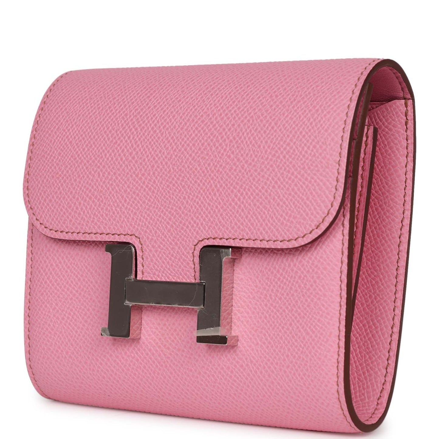 Hermes Constance Compact Wallet 5P Bubblegum Epsom Palladium Hardware