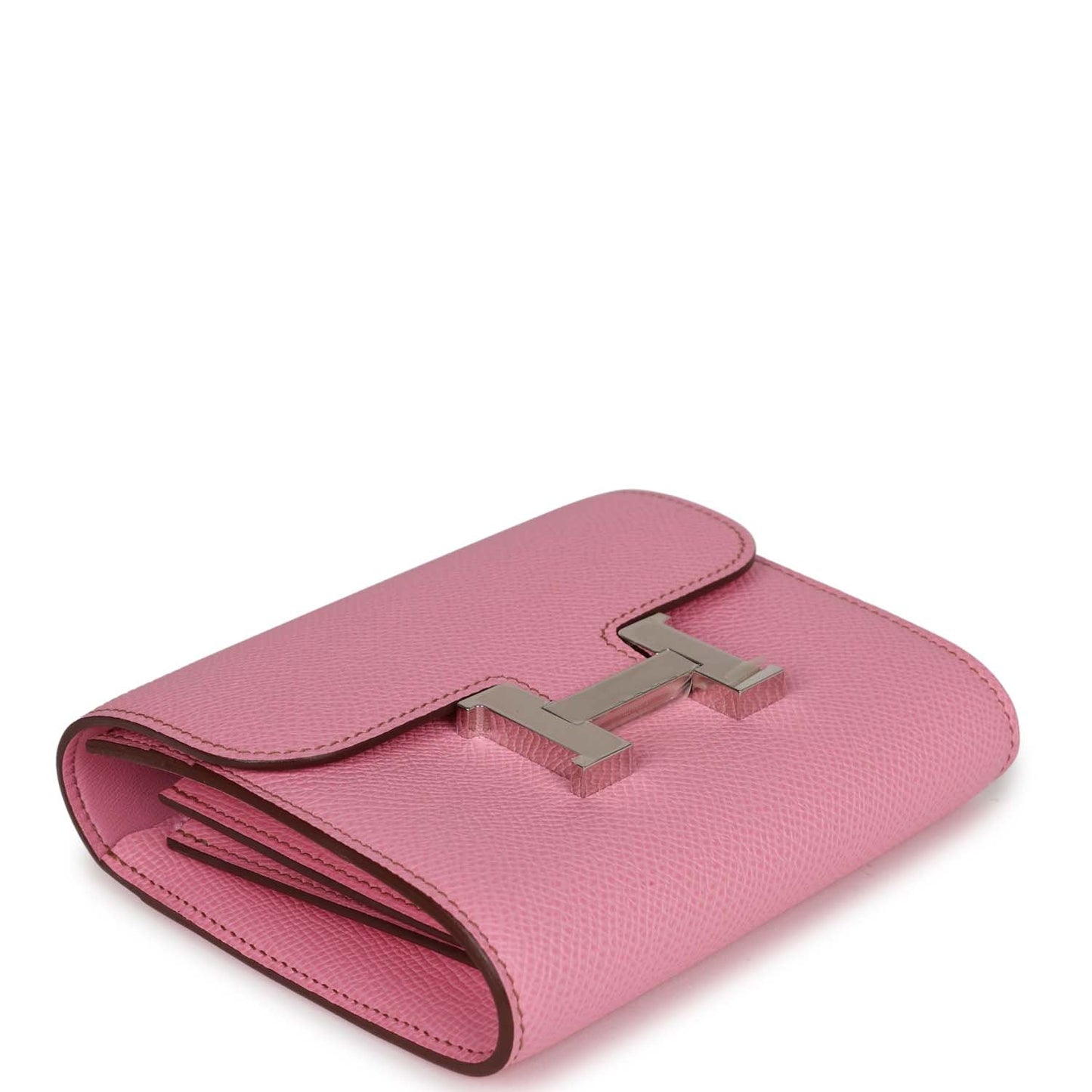 Hermes Constance Compact Wallet 5P Bubblegum Epsom Palladium Hardware