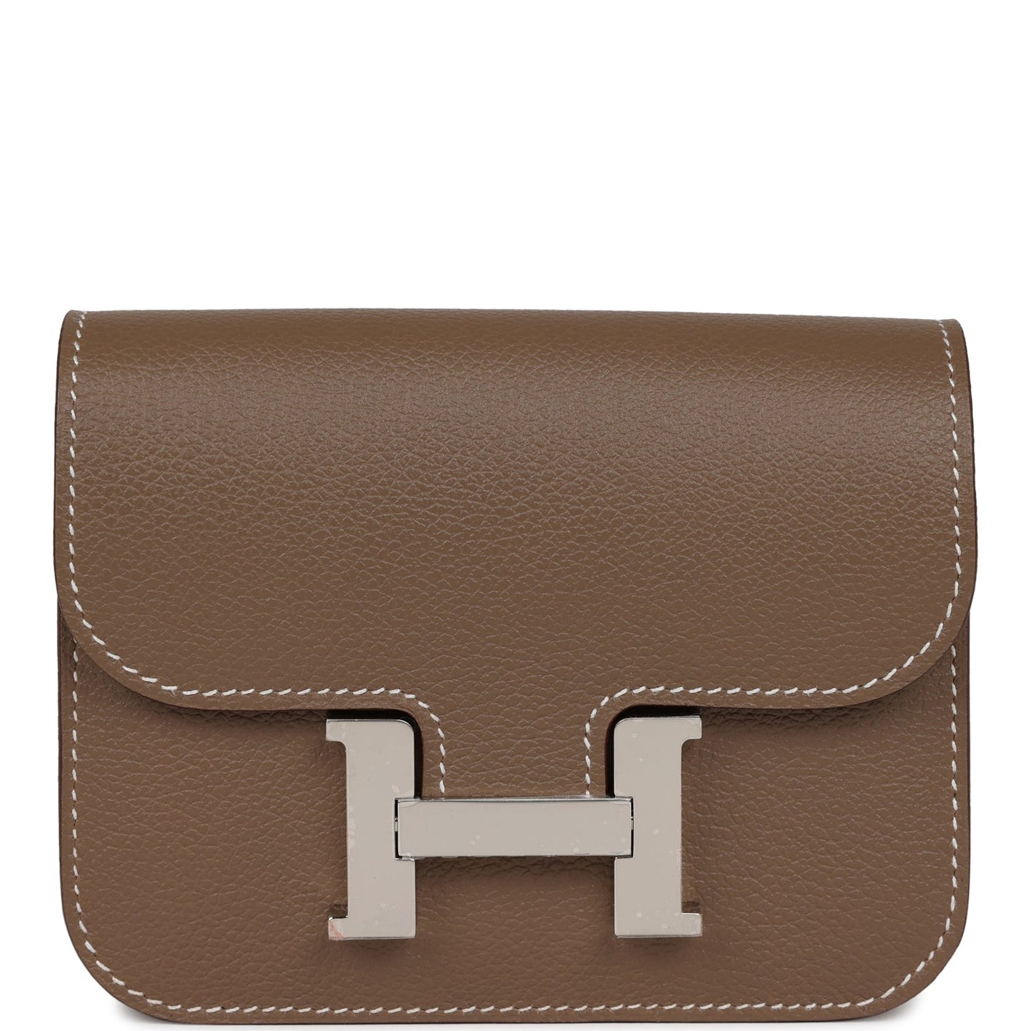 Hermes Constance Slim Wallet Etoupe Evercolor Palladium Hardware