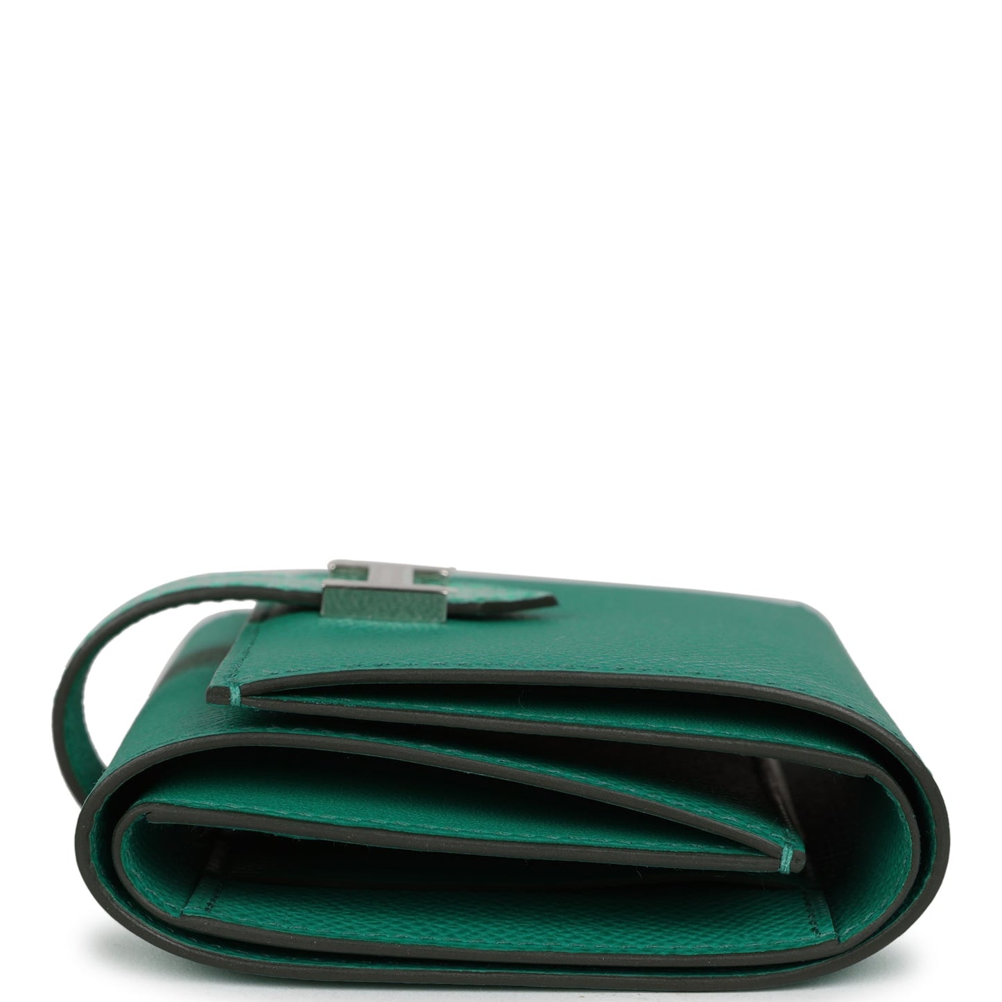 Hermes Bearn Compact Wallet Touch Vert Jade Alligator and Epsom Palladium Hardware