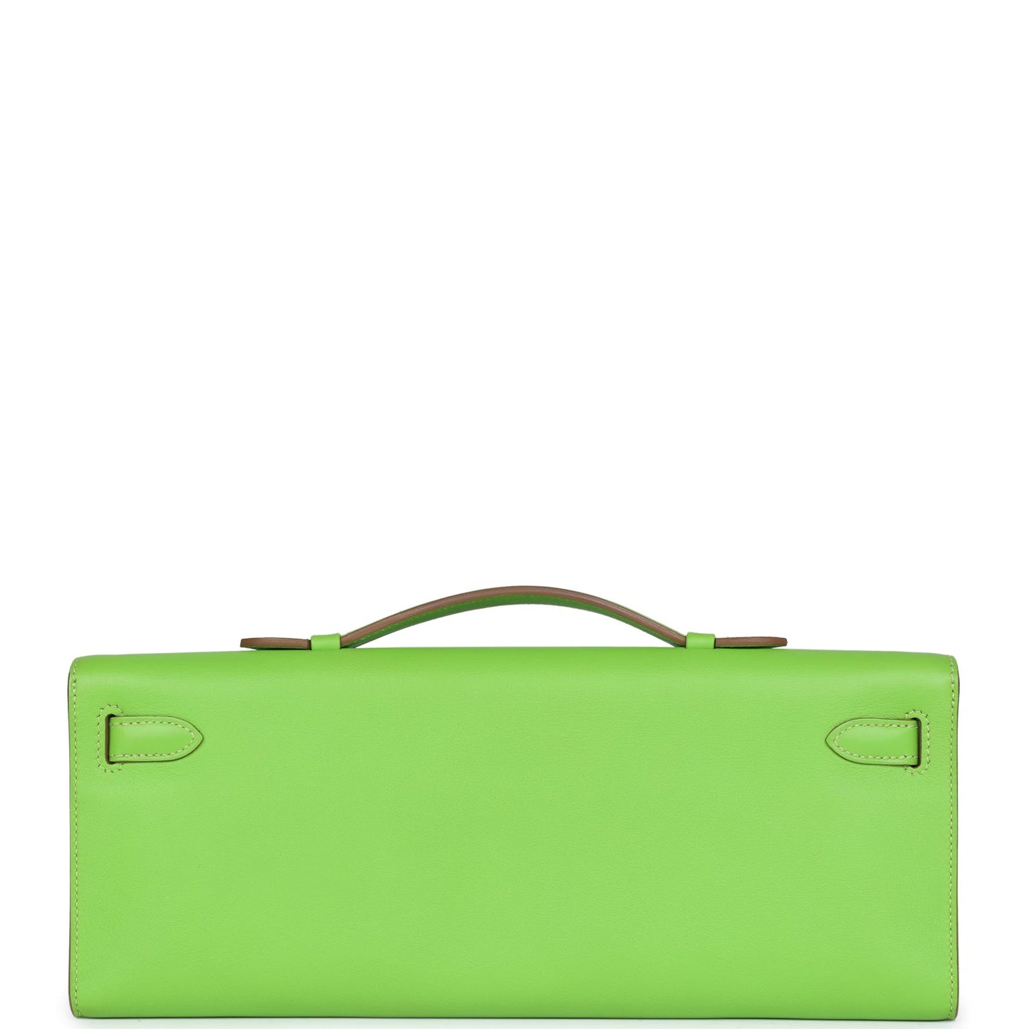 Pre-owned Hermes Kelly Cut Vert Cru Swift Palladium Hardware