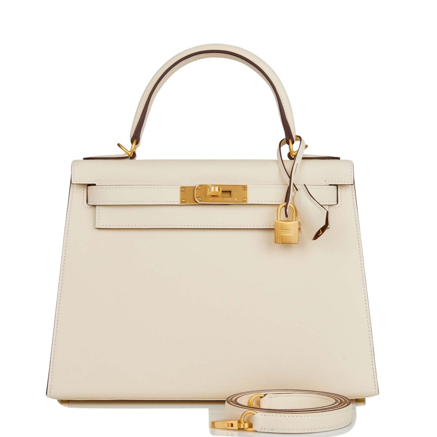 Hermes Special Order (HSS) Kelly Sellier 28 Nata Verso Epsom Brushed Gold Hardware