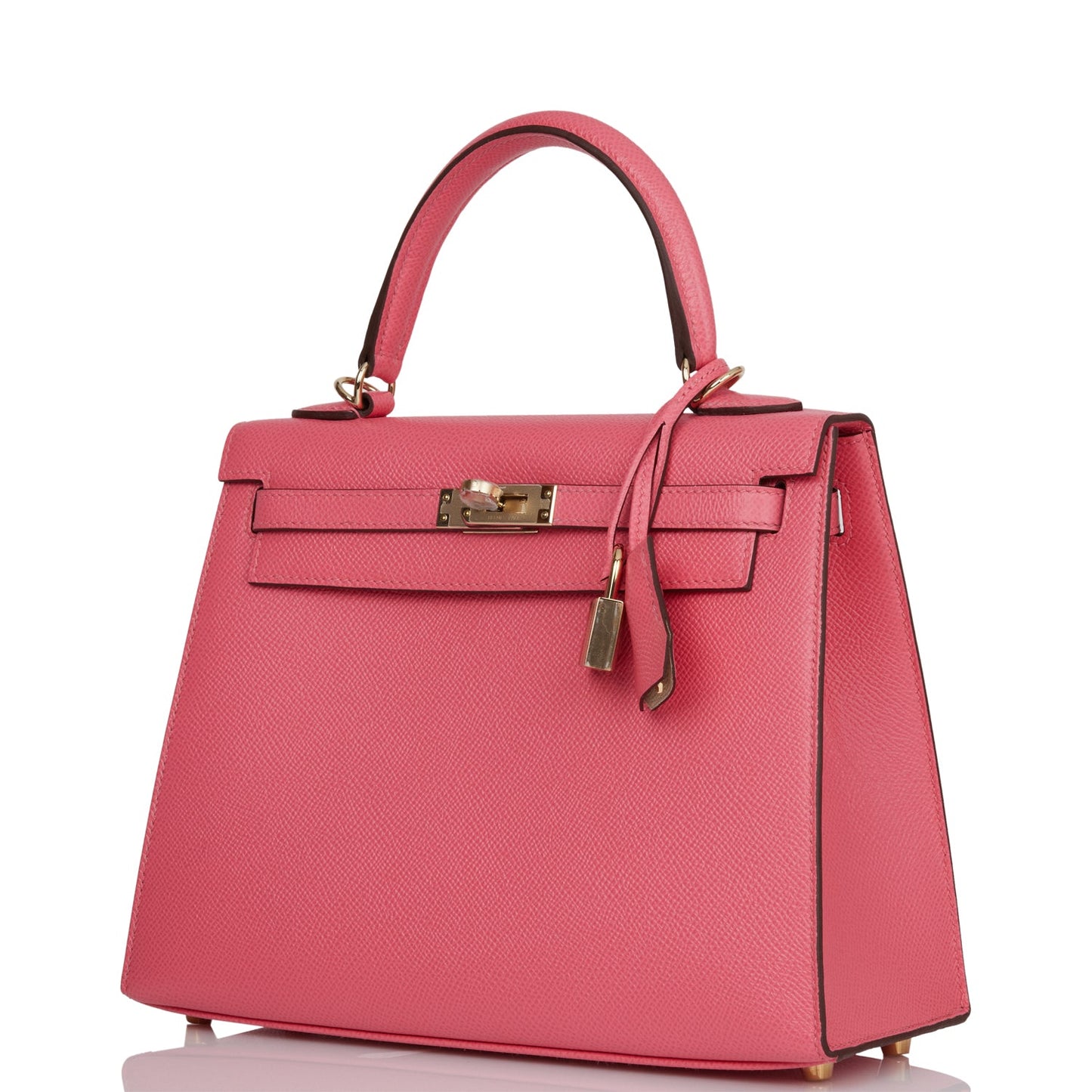 Hermes Special Order (HSS) Kelly Sellier 25 Rose Azalee Verso Epsom Permabrass Hardware