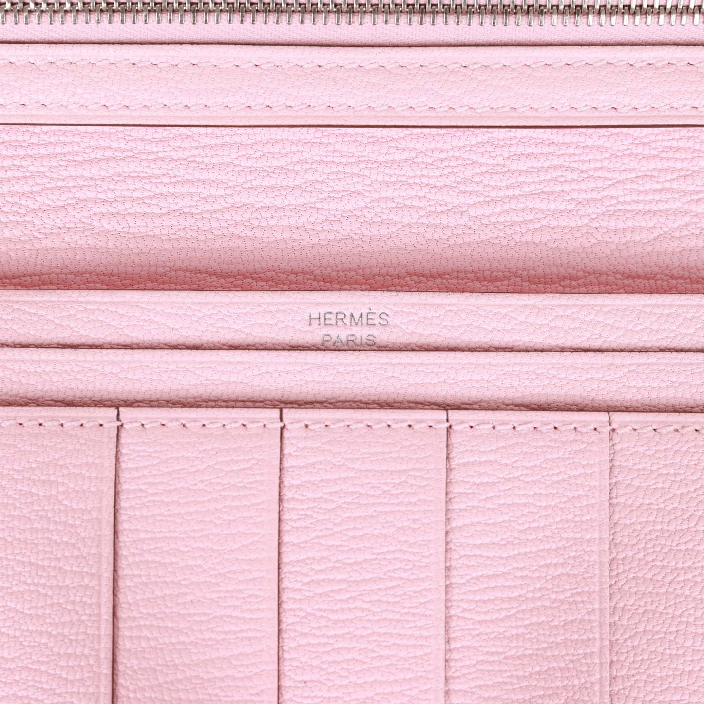 Hermes Bearn Gusset Wallet Rose Sakura Chevre Palladium Hardware