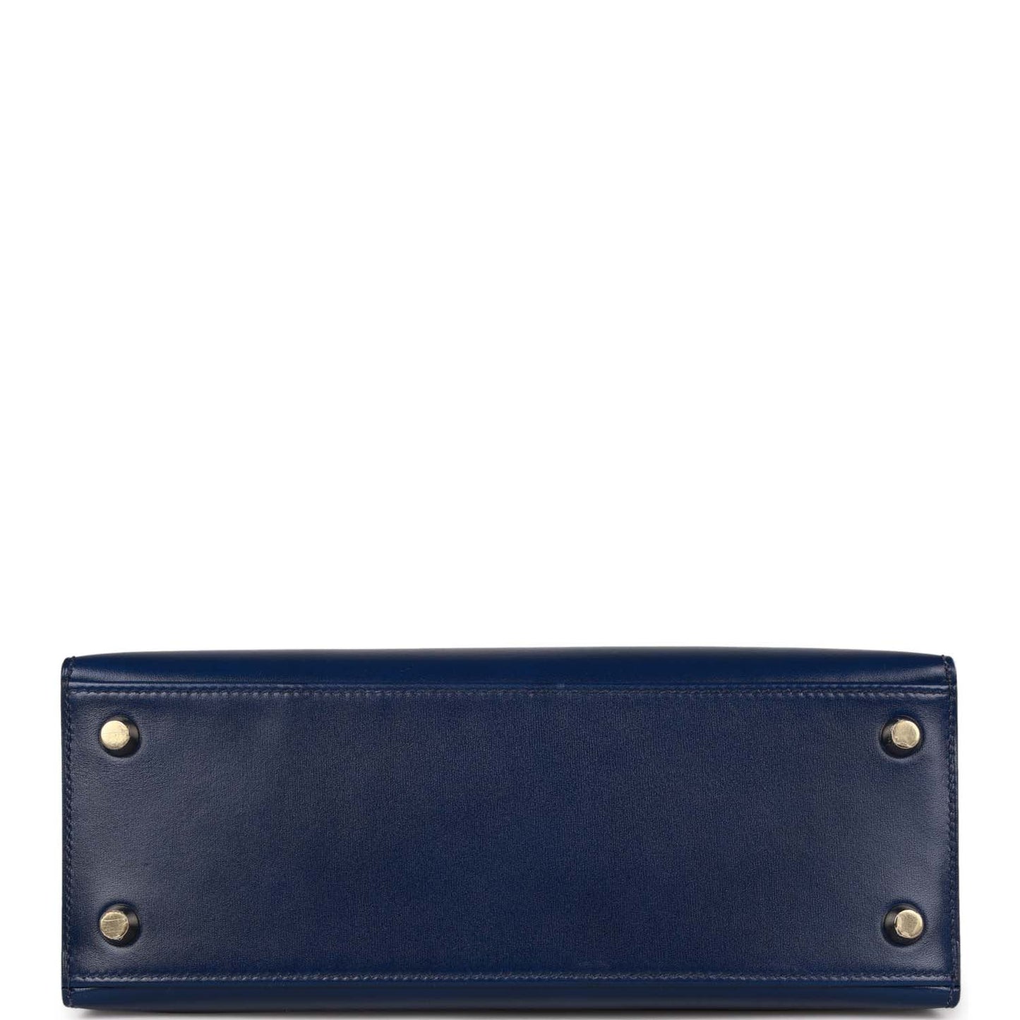 Pre-owned Hermes Kelly Sellier 25 Bleu Saphir Box Gold Hardware