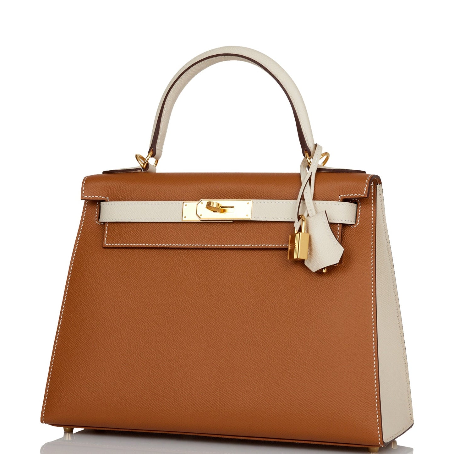 Hermes Special Order (HSS) Kelly Sellier 28 Gold and Craie Epsom Gold Hardware