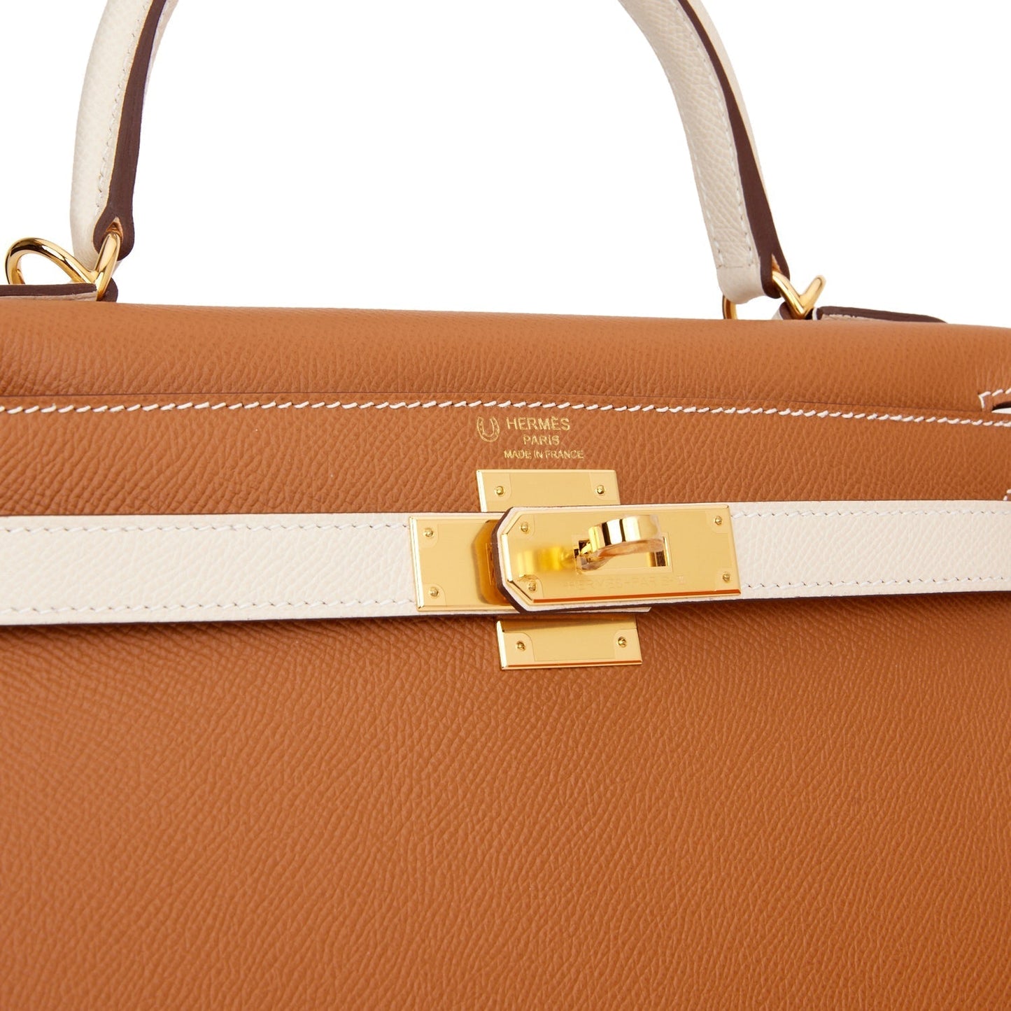 Hermes Special Order (HSS) Kelly Sellier 28 Gold and Craie Epsom Gold Hardware